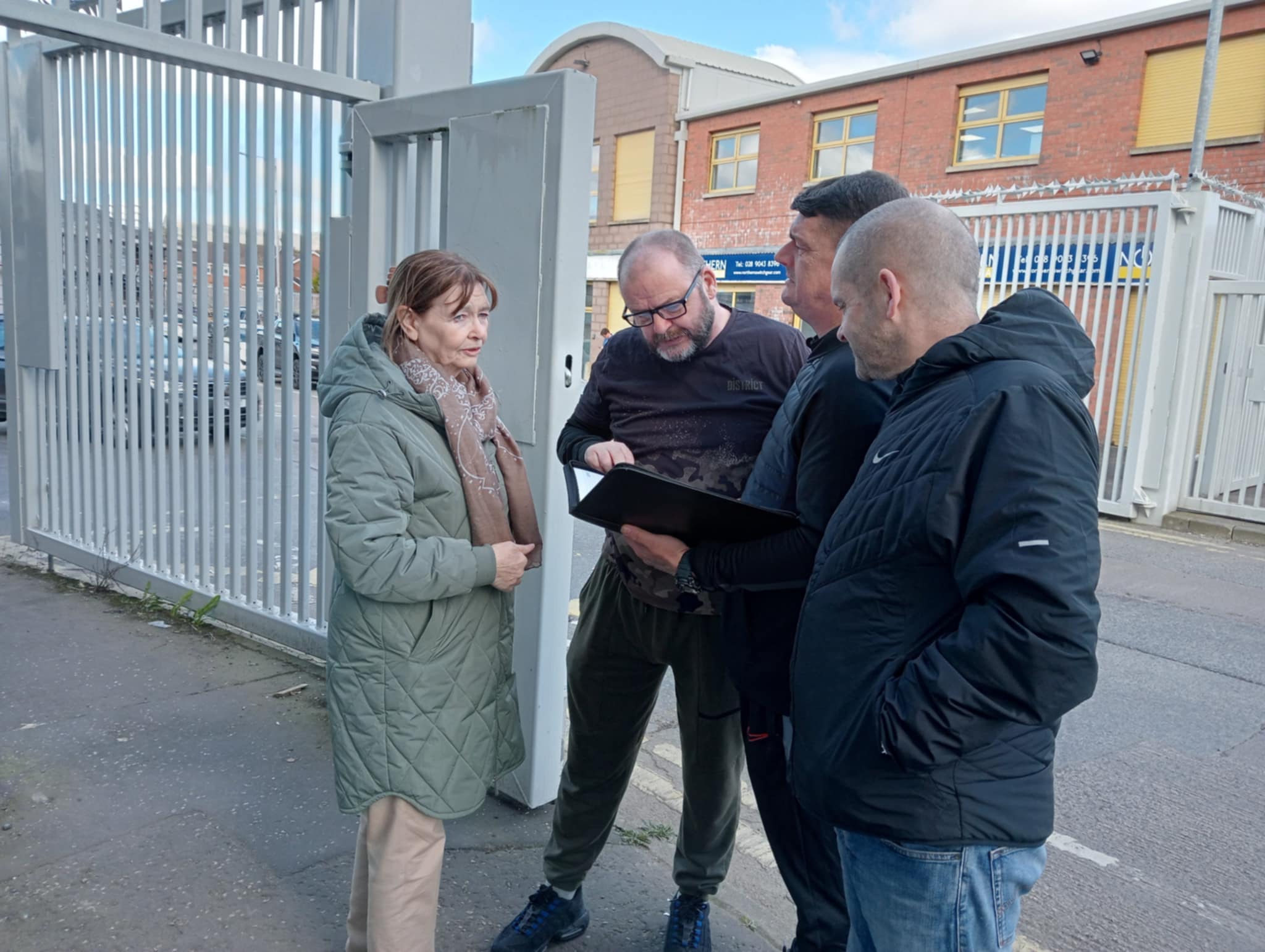 CONCERNS: Tony Walls from Workers\' Party with local residents Paul Brennan Eillis Duffy and Damien Harrison at North Howard Street