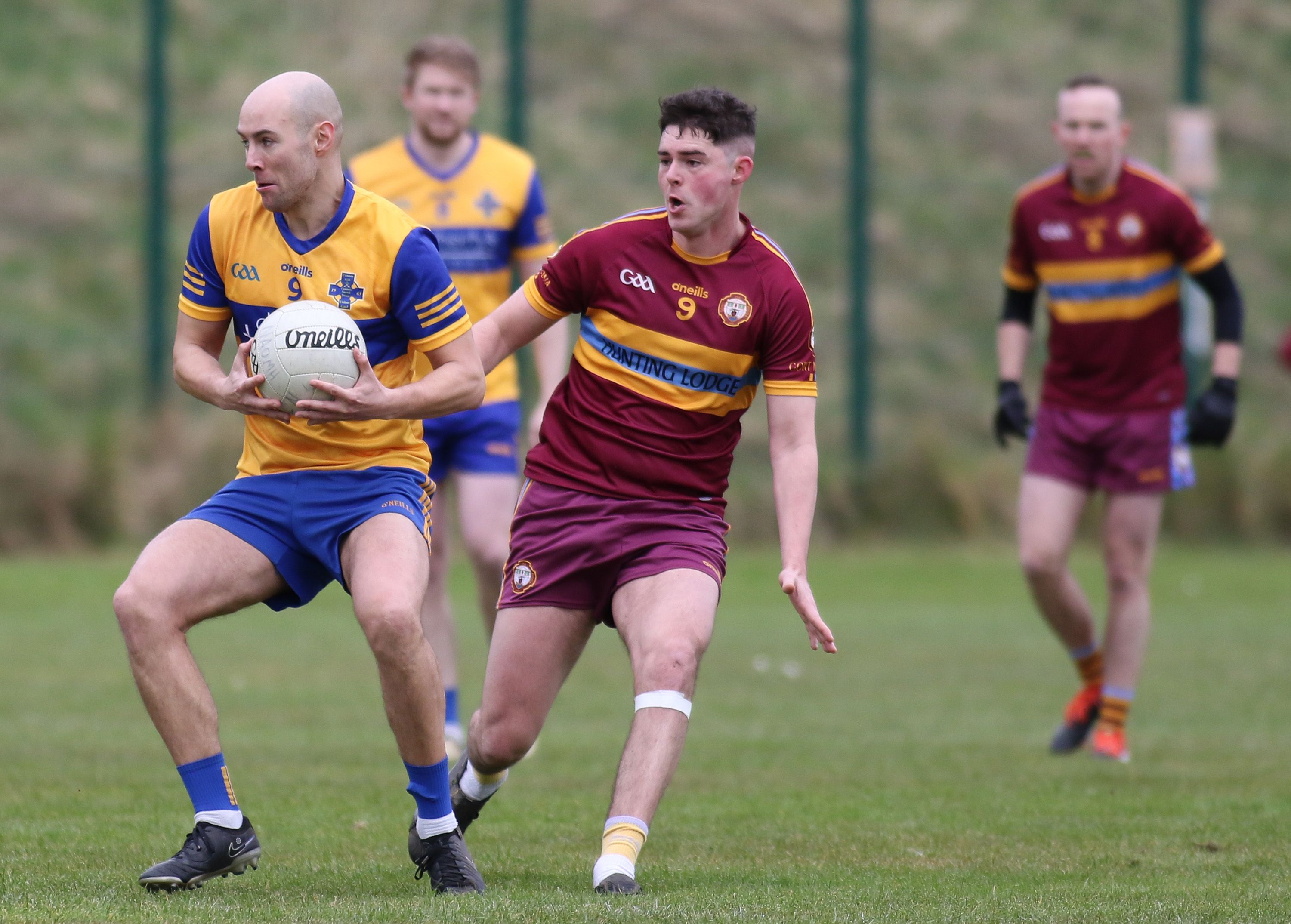 Anthony Varndell shields the ball from Tiarnan Morton