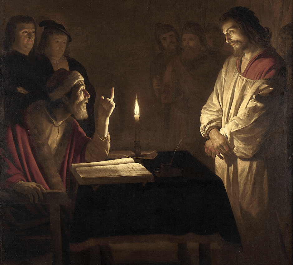 INTERROGATION: Jesus is questioned by Caiaphas in ‘Christ Before the High Priest’ (1617), by Gerard van Honthorst (National Gallery, London)