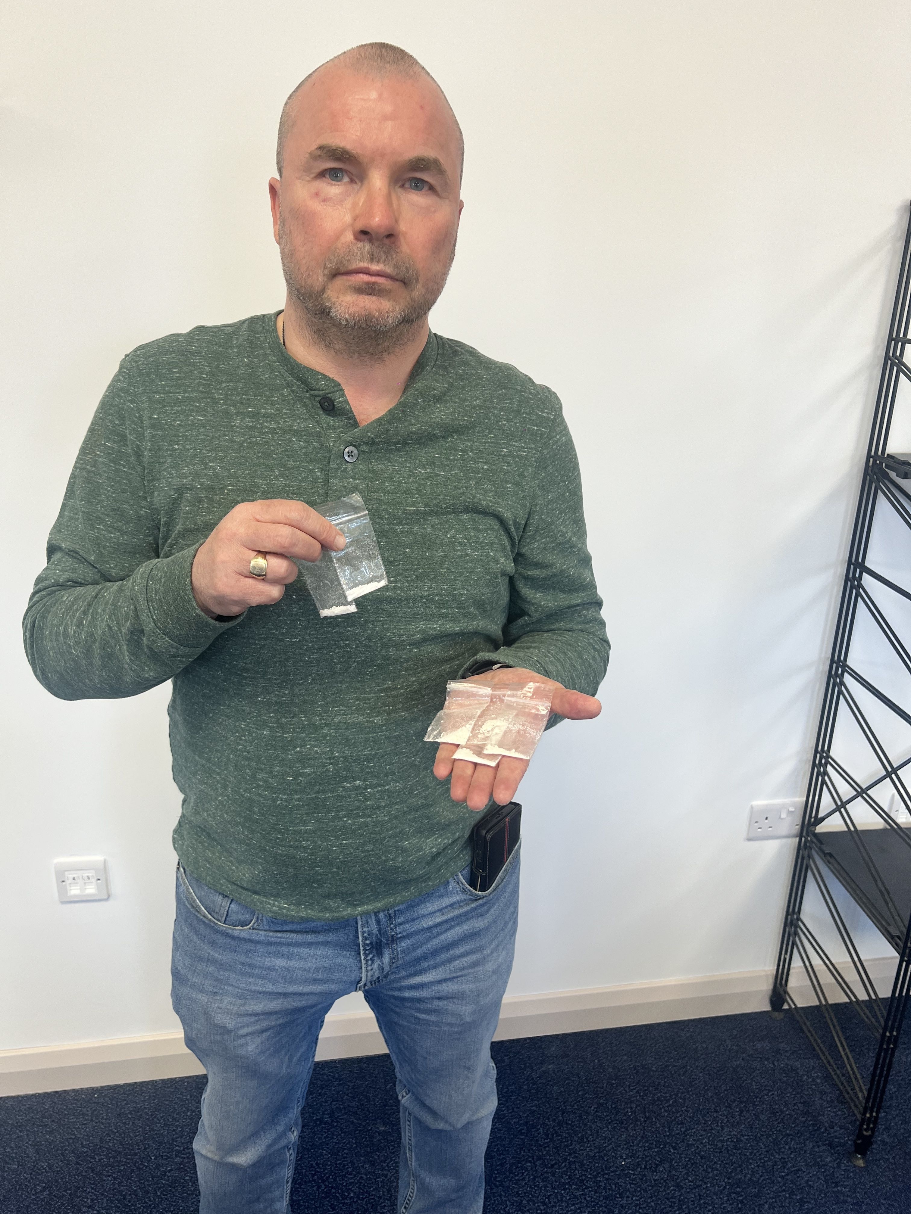 DRUGS: Fra Stone, from Falls Community Council, with the quantity of drugs