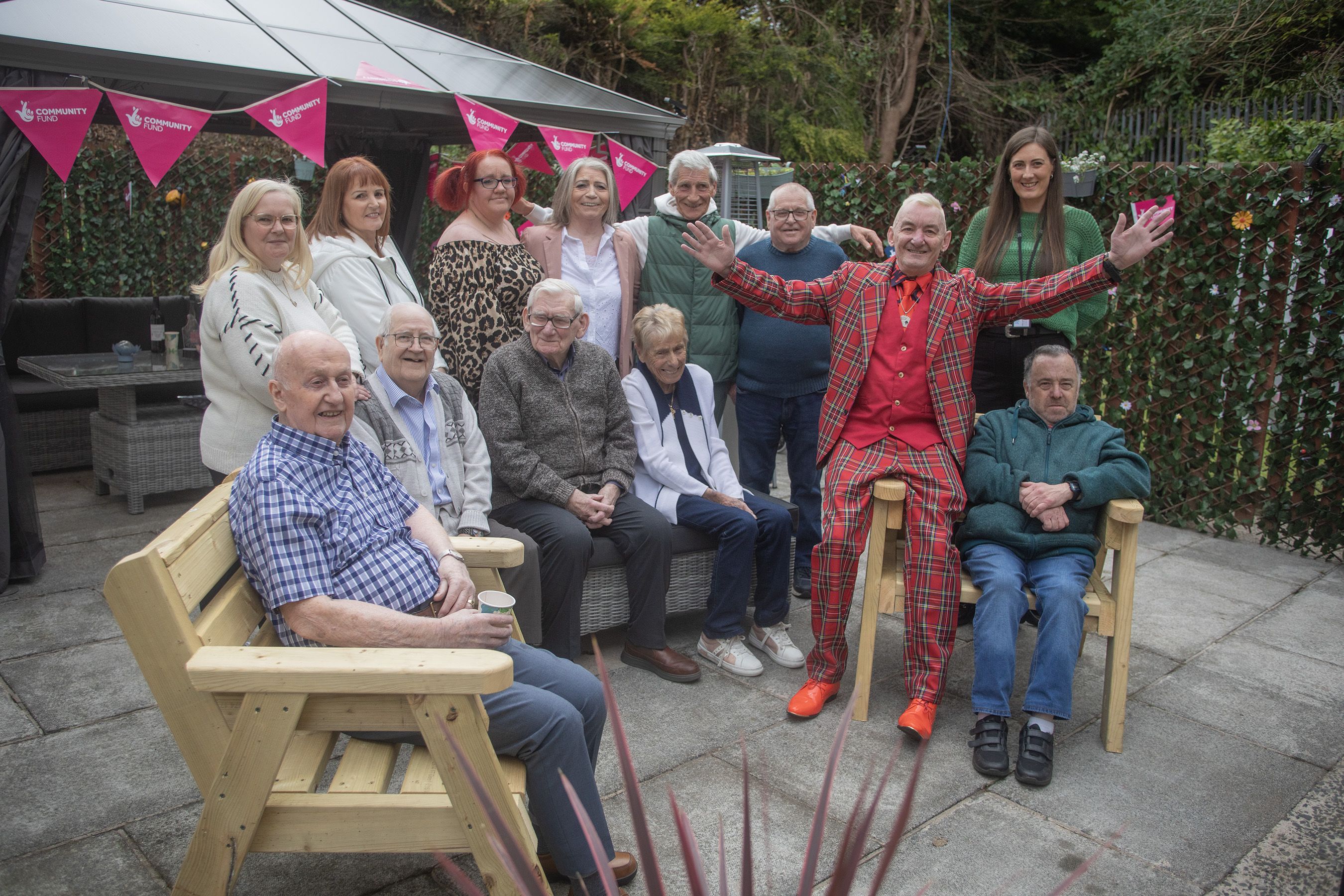 STEPPING INTO SPRING: Residents of Fruithill Fold in their new garden