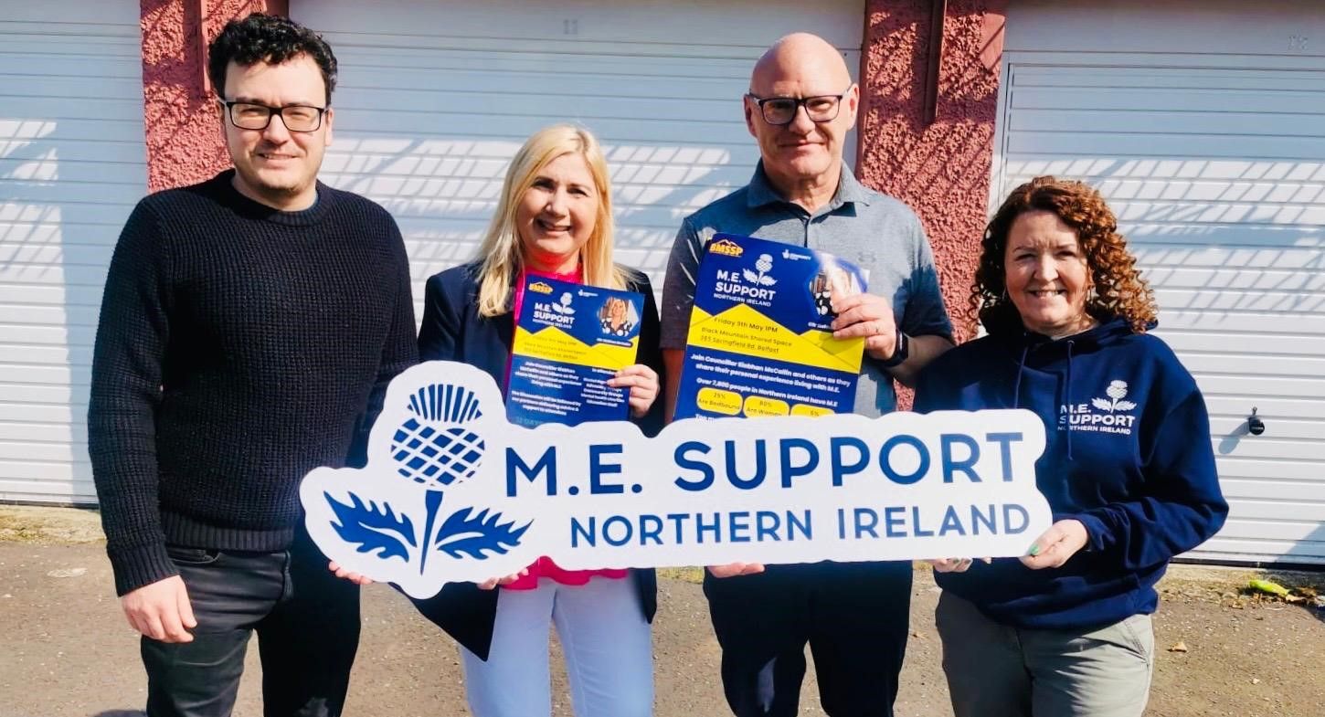 TOGETHER: David and Antoinette Christie with Councillor Siobhán McCallin and Paul Maskey MP