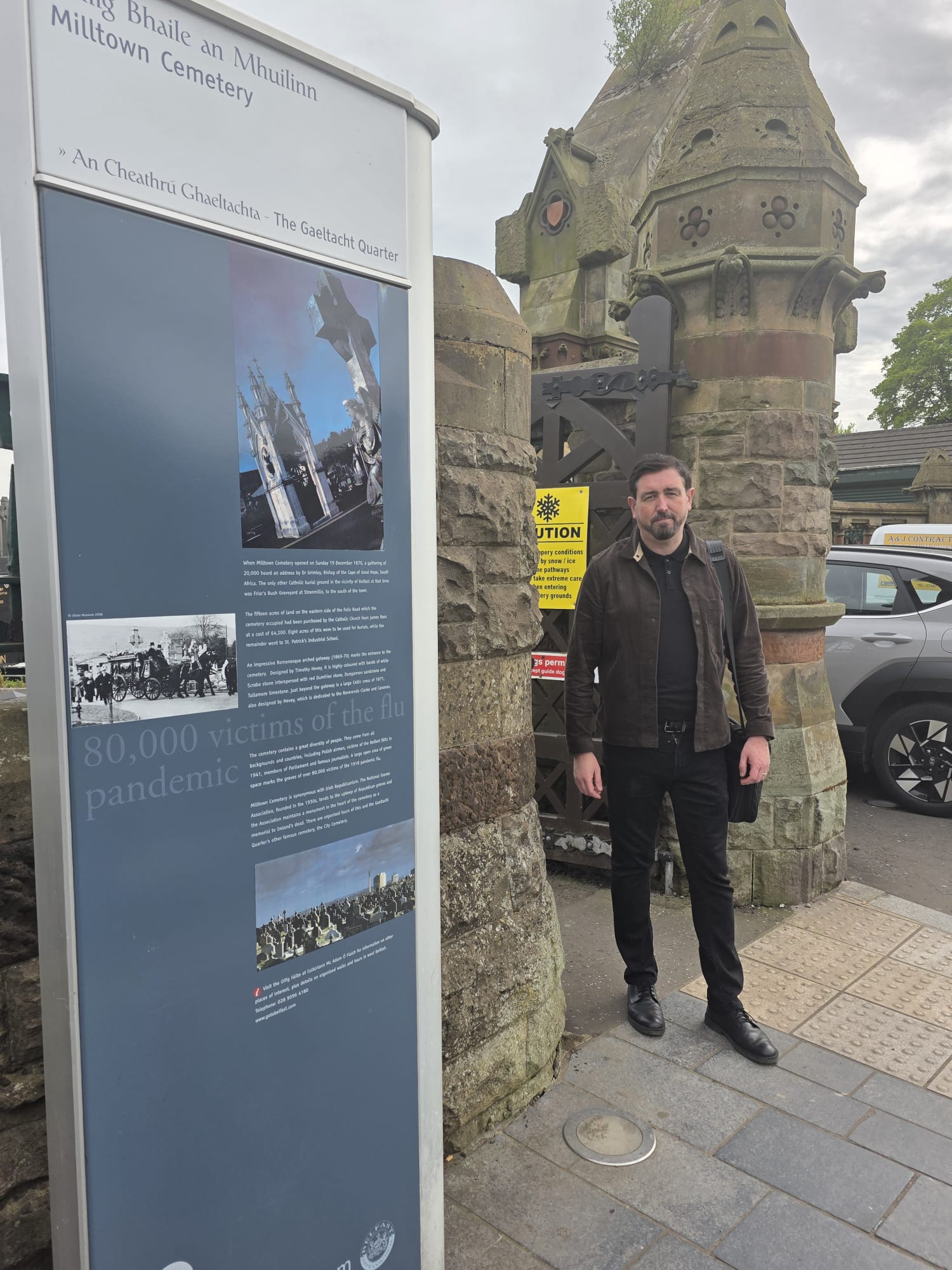 CONDEMNATION: SDLP councillor Paul Doherty at Milltown Cemetery