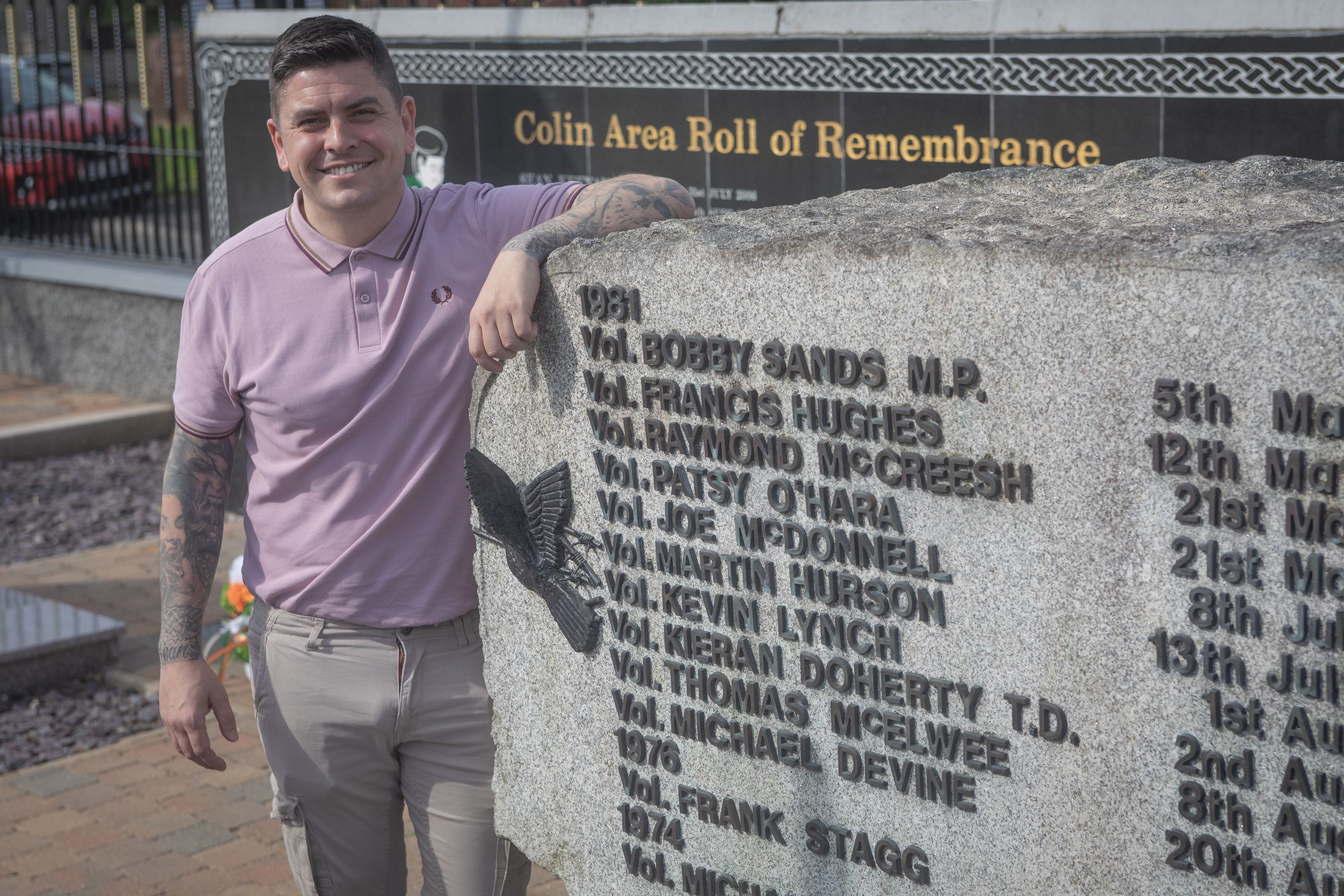 HISTORIC: Sinn Féin MLA Danny Baker at the site in Twinbrook where the Bobby Sands statue will be unveiled this Sunday