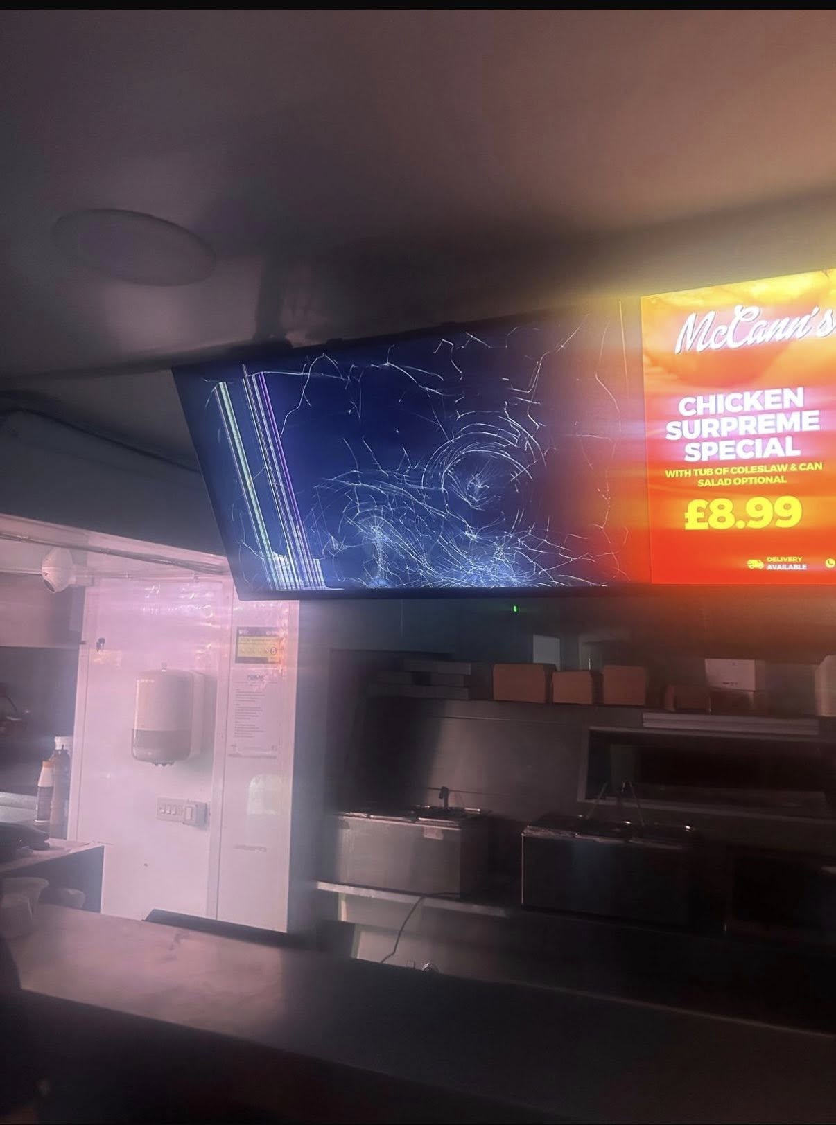 DAMAGE: McCann\'s Fish and Chips on the Shaws Road