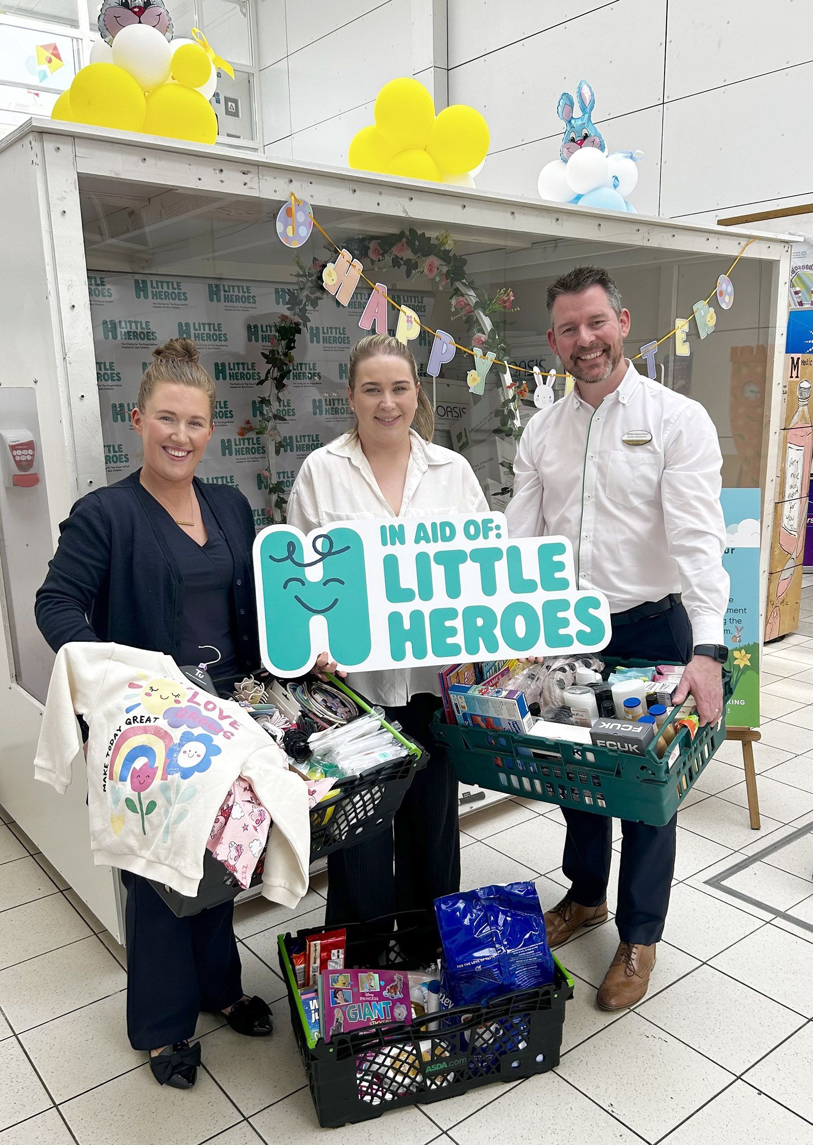 SUPPORT:  Louise Shortt from Specsavers Park Centre with Little Heroes representative Aoife Hunter and Ophthalmic Director at Specsavers Park Centre Matthew McKenny