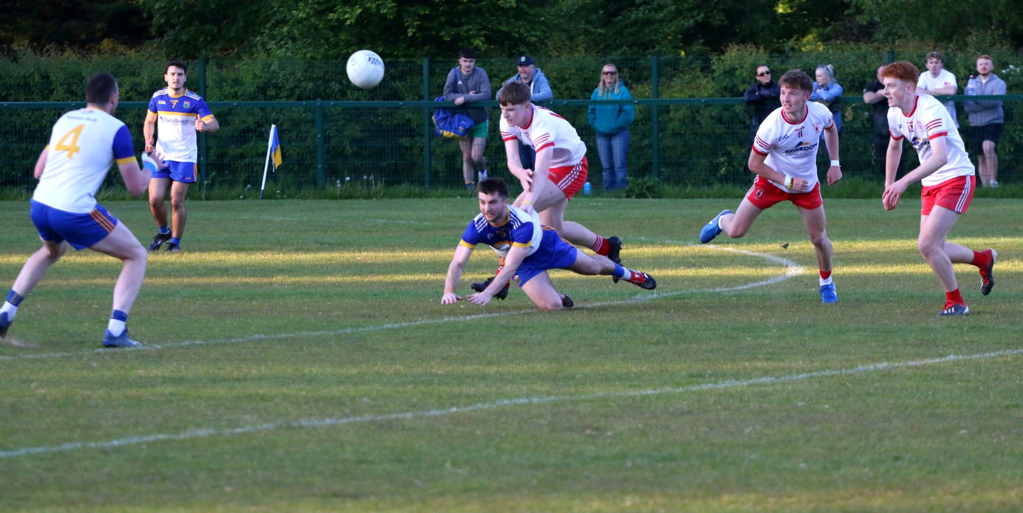 The ball breaks free during Wednesday\'s game at Musgrave Park