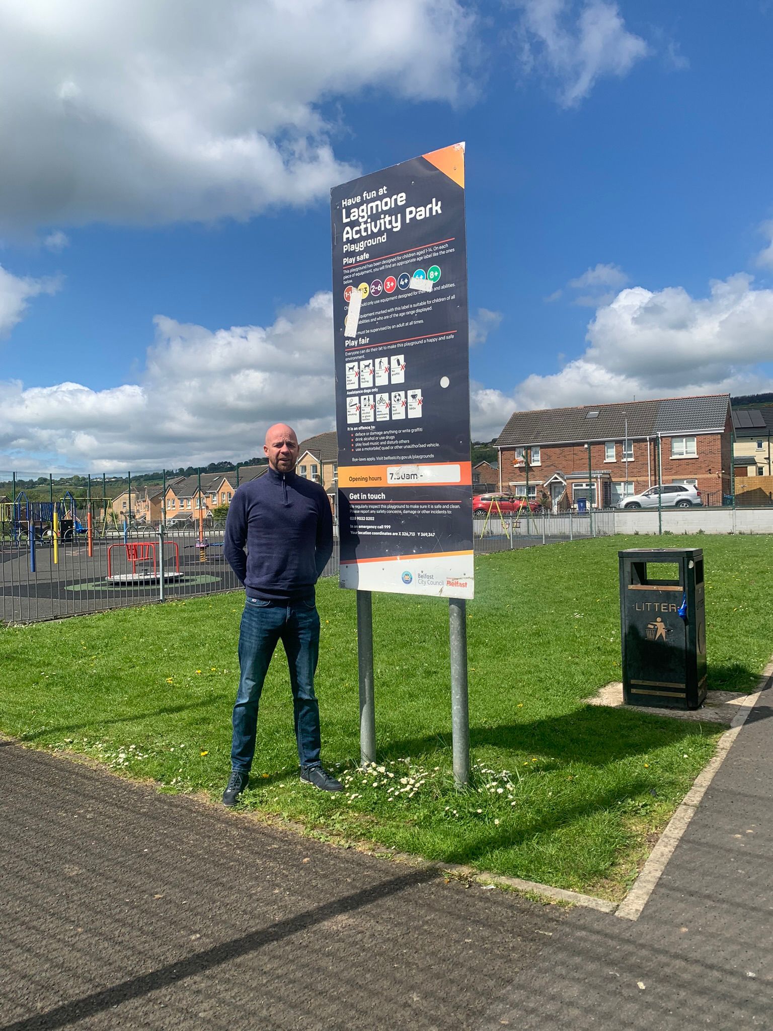 WELCOME: Sinn Féin councillor Joe Duffy at the playpark in Lagmore 