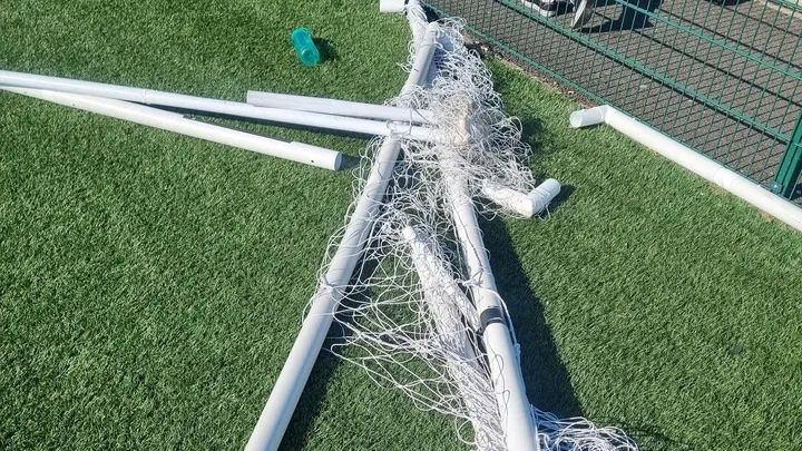 SENSELESS: Nets were vandalised in the Falls Park last Friday evening