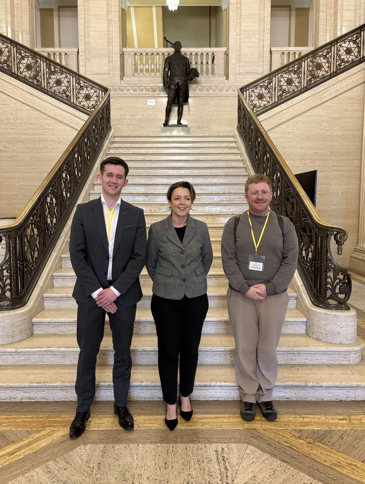 MEETING: Castlereagh South Alliance Councillors Jamie Harpur and Martin McKeever with Infrastructure Minister Liz Kimmins at Stormont 