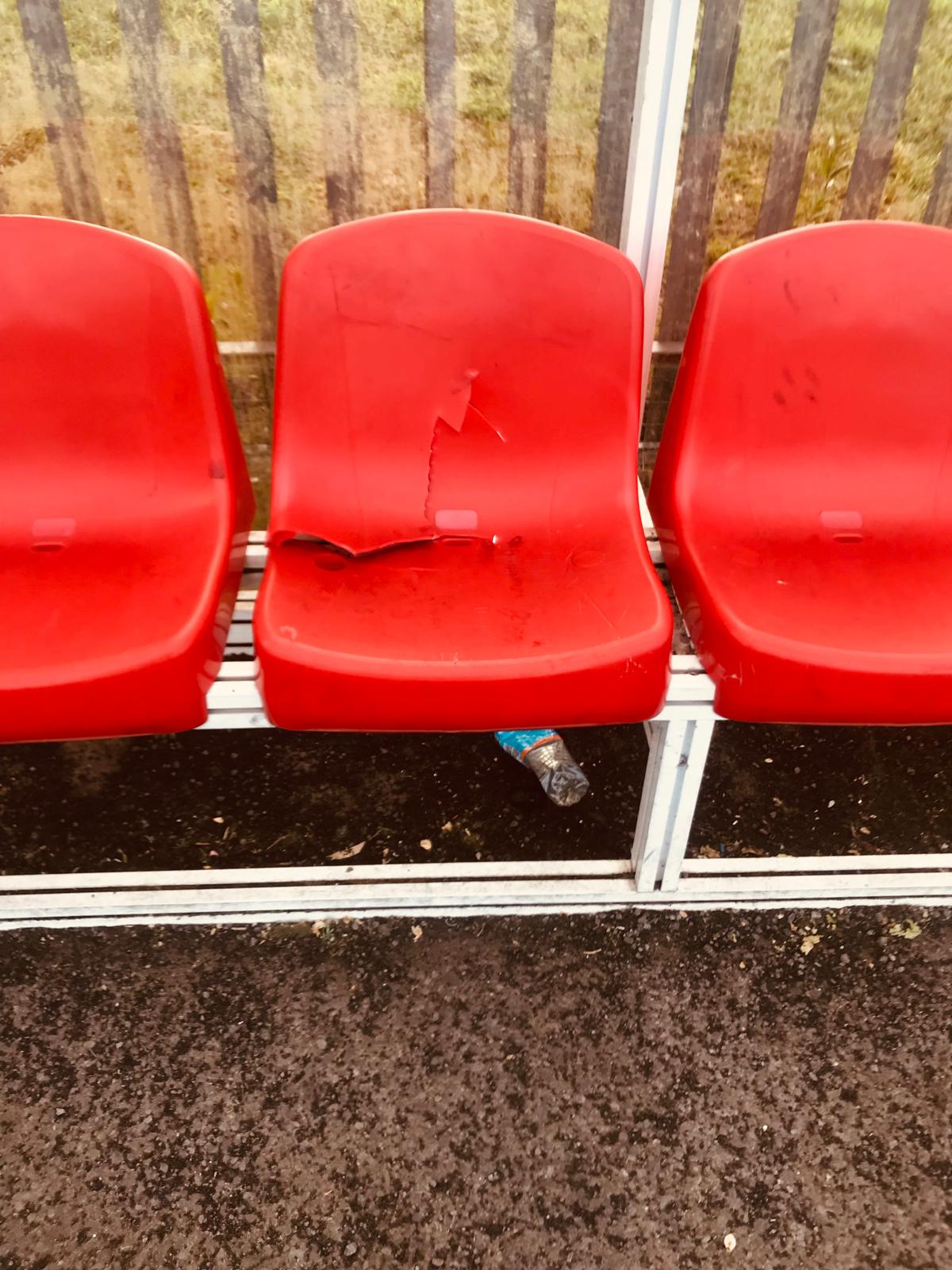 CONDEMNED: Damage to the dug-outs at Brooke Leisure Centre