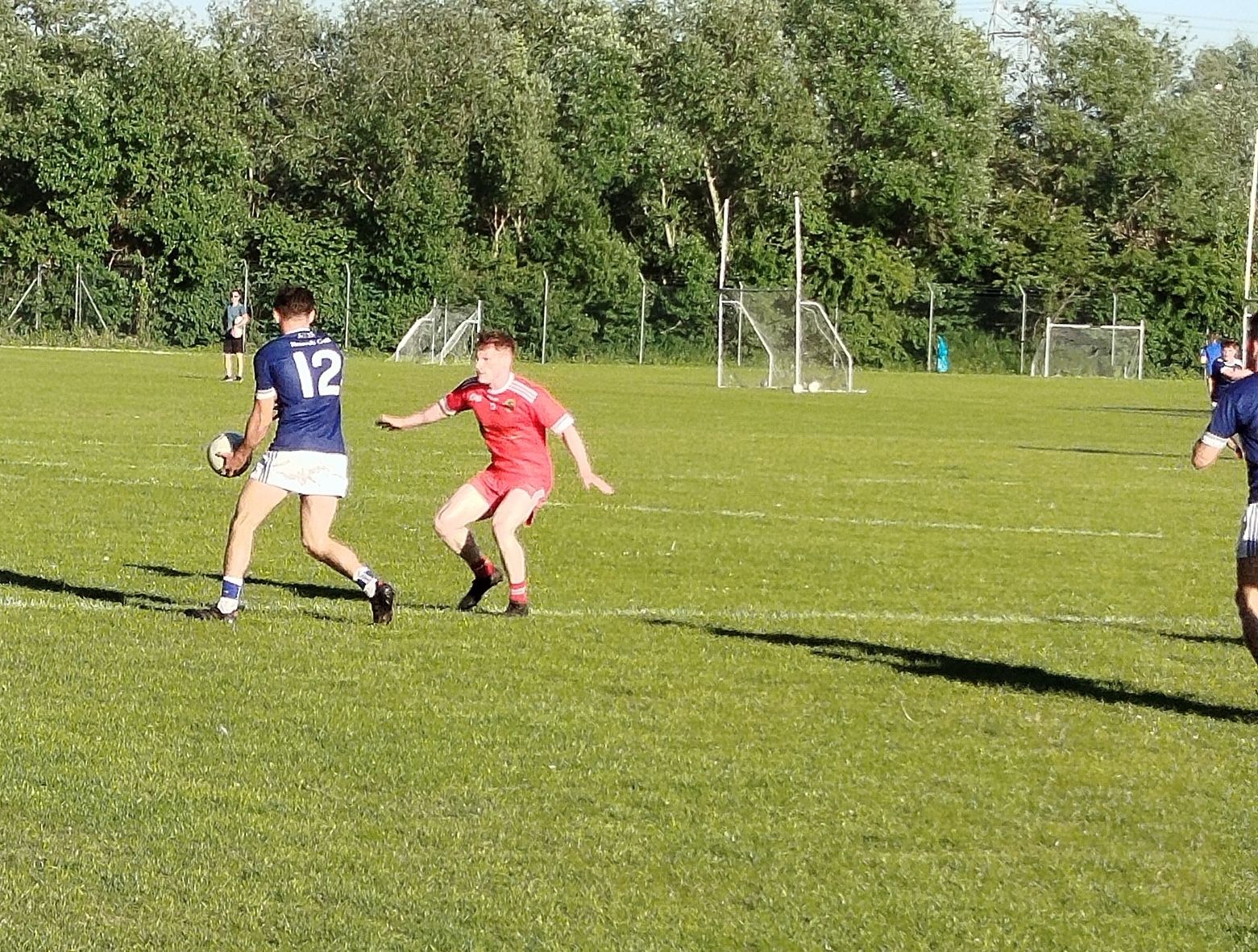 Niall Burns takes on the Aldergrove defence 