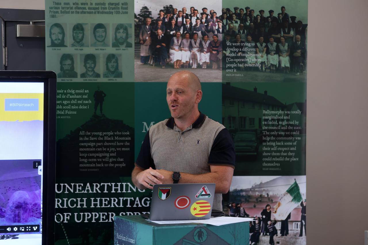 HERITAGE PROJECT: Glór na Móna Executive Director, Feargal Mac Ionnrachtaigh speaking at the launch