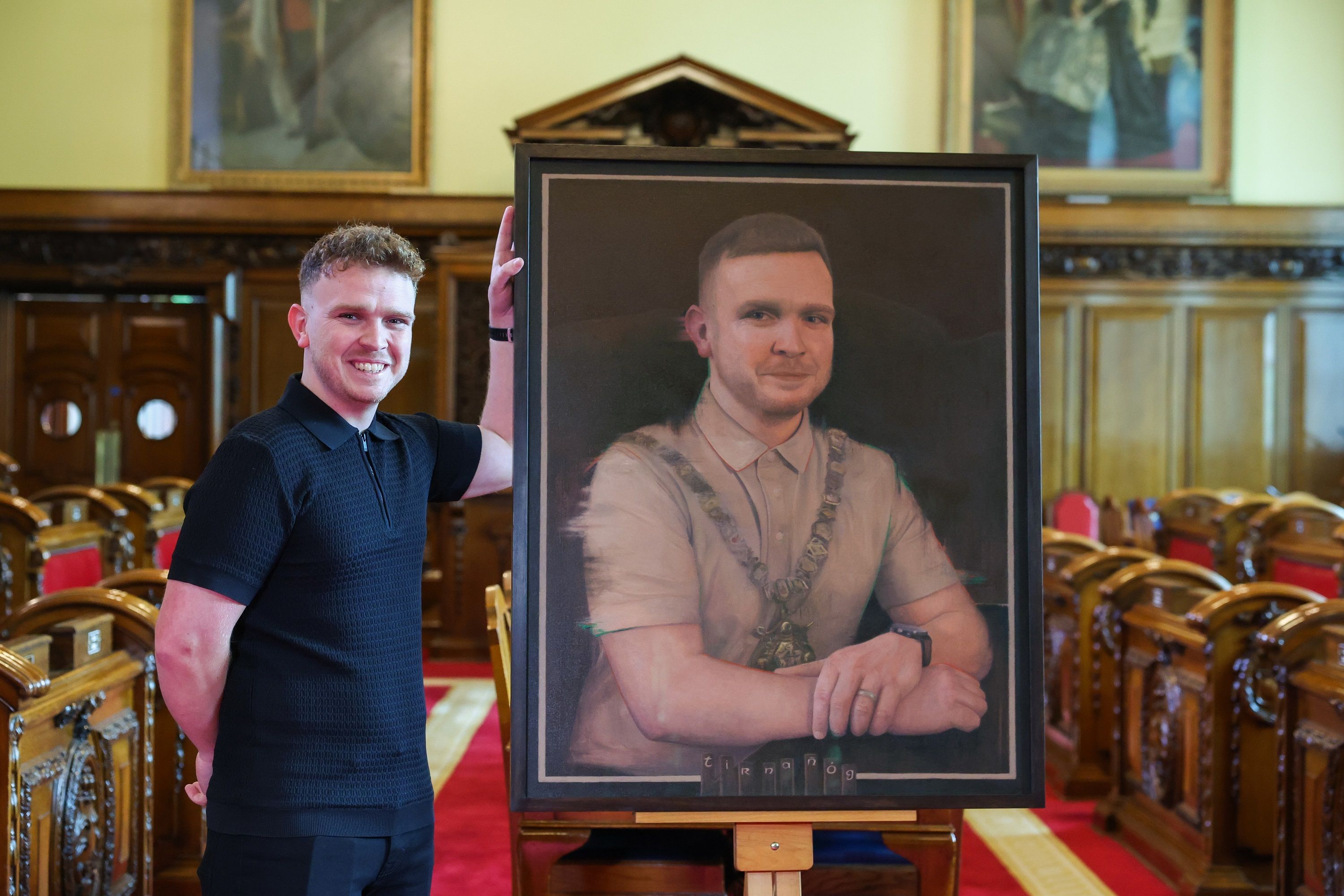 UNVEILED: Cllr Ryan Murphy\'s portrait will hang at Belfast City Hall