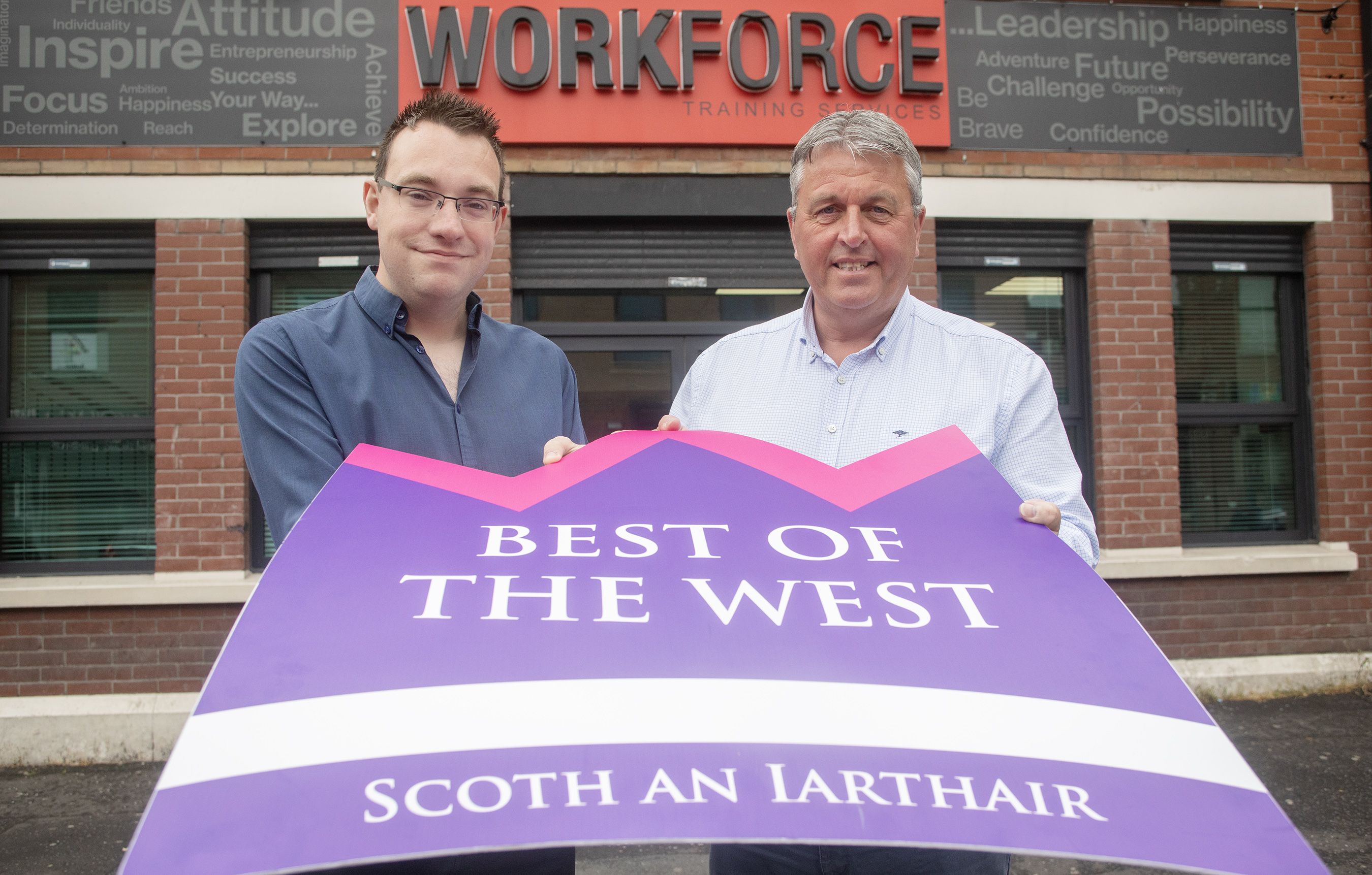 BEST OF THE WEST: Conor McParland from Belfast Media with Paul Boyle, General Manager of Workforce