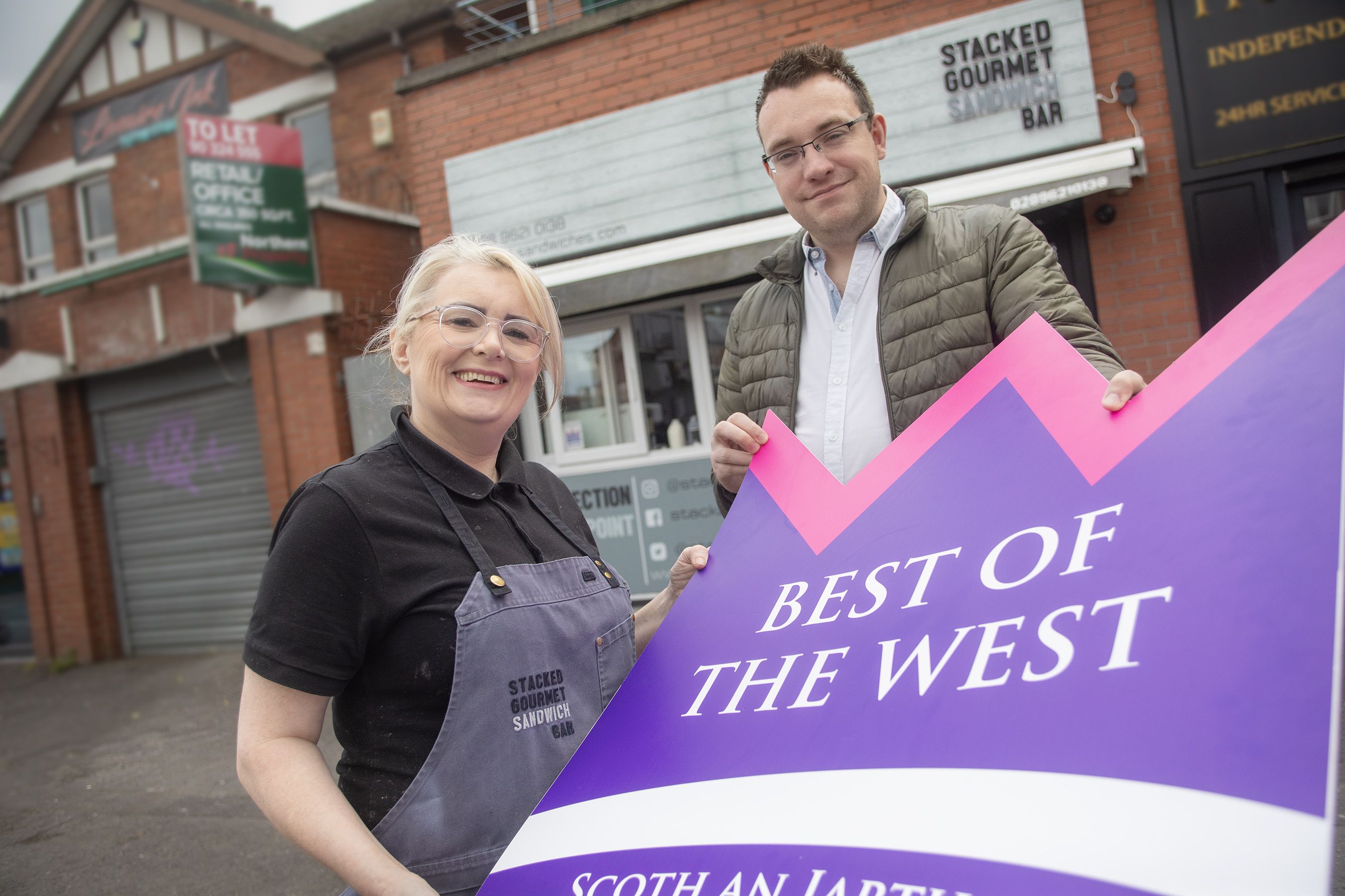 VOTING TO BEGIN: Roisin Connolly, from Stacked Glen Road, with Conor McParland from Andersonstown News