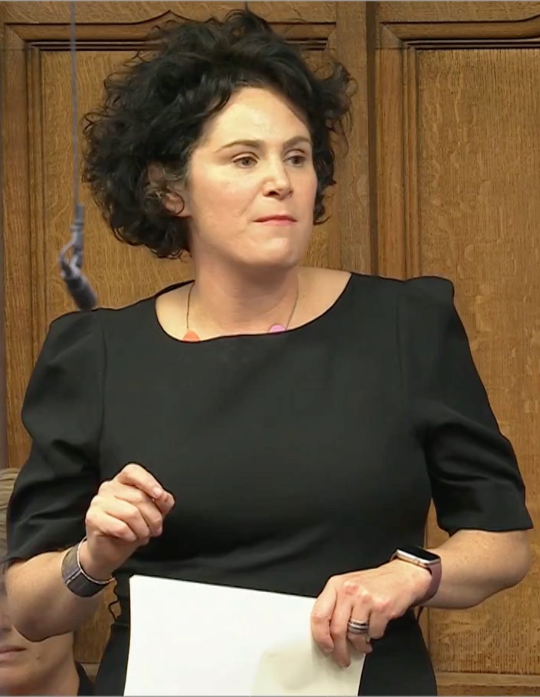 ANGER: South Belfast and Mid Down MP Clare Hanna speaking in Parliament on Wednesday