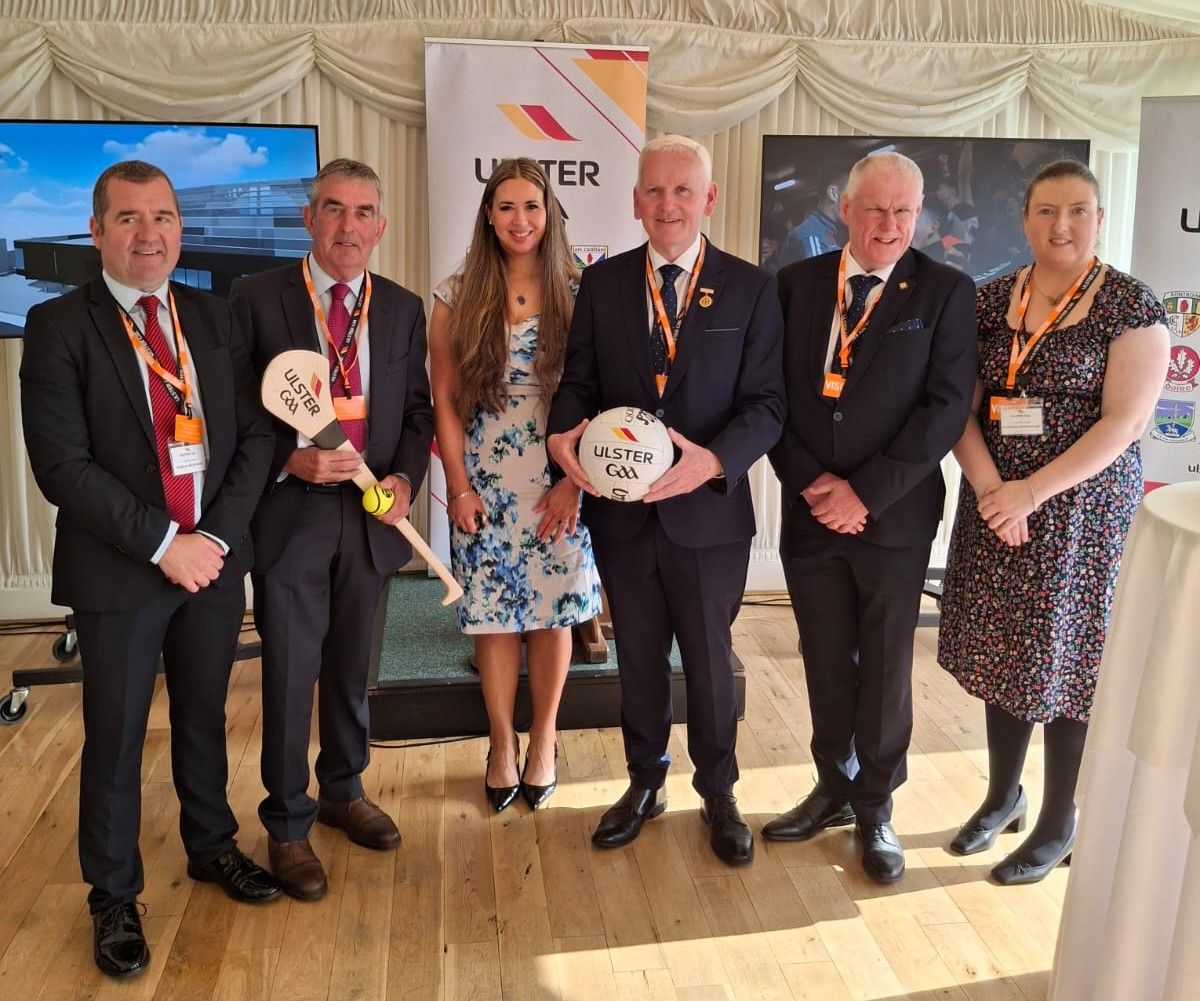 FÁILTE: Sorcha Eastwood MP with Stephen McGeehan, Tom Daly, Michael Geoghegan, Brian McAvoy and Geraldine McKavanagh of Ulster GAA