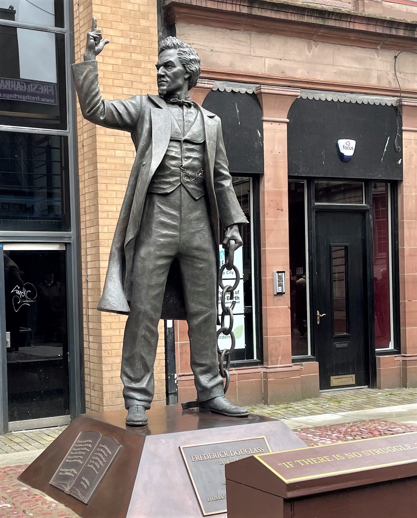 HISTORICAL: The Frederick Douglass statue outside Rosemary Street Presbyterian Church in Belfast