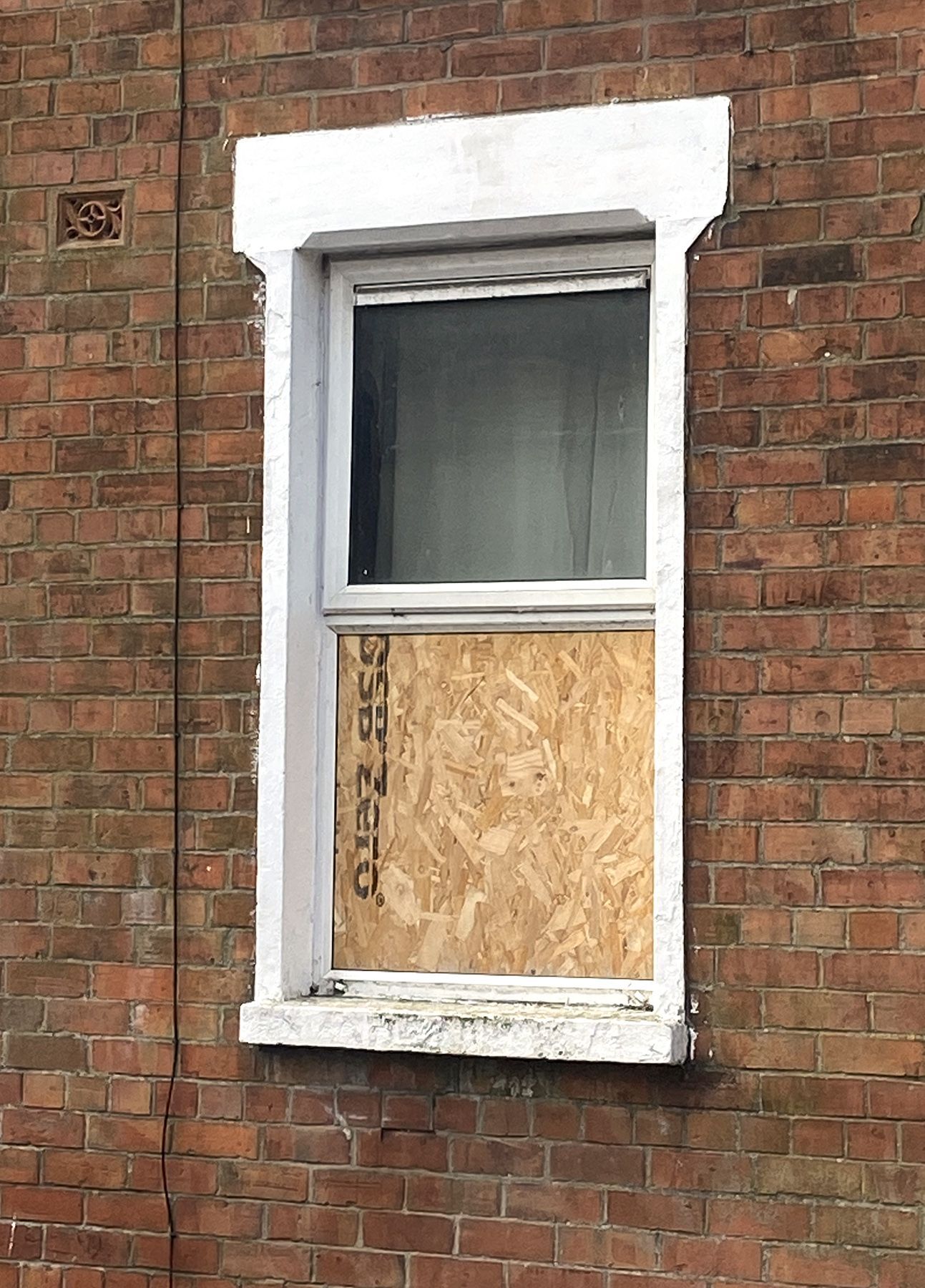 RACIST ATTACK: A boarded up house in the Oakley Street area of Ballysillan