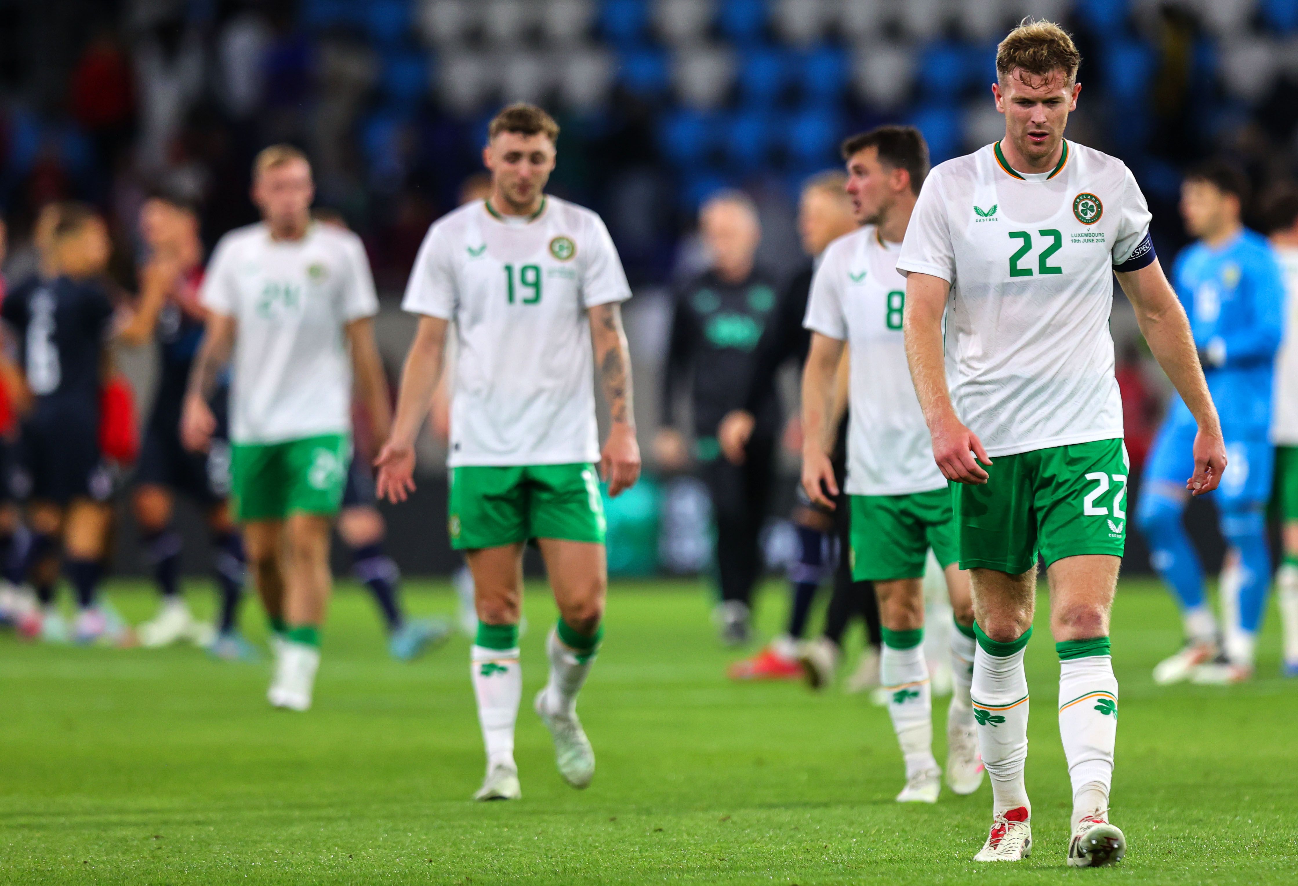 FRUSTRATION: The Republic players tramp off the pitch after the scoreless draw