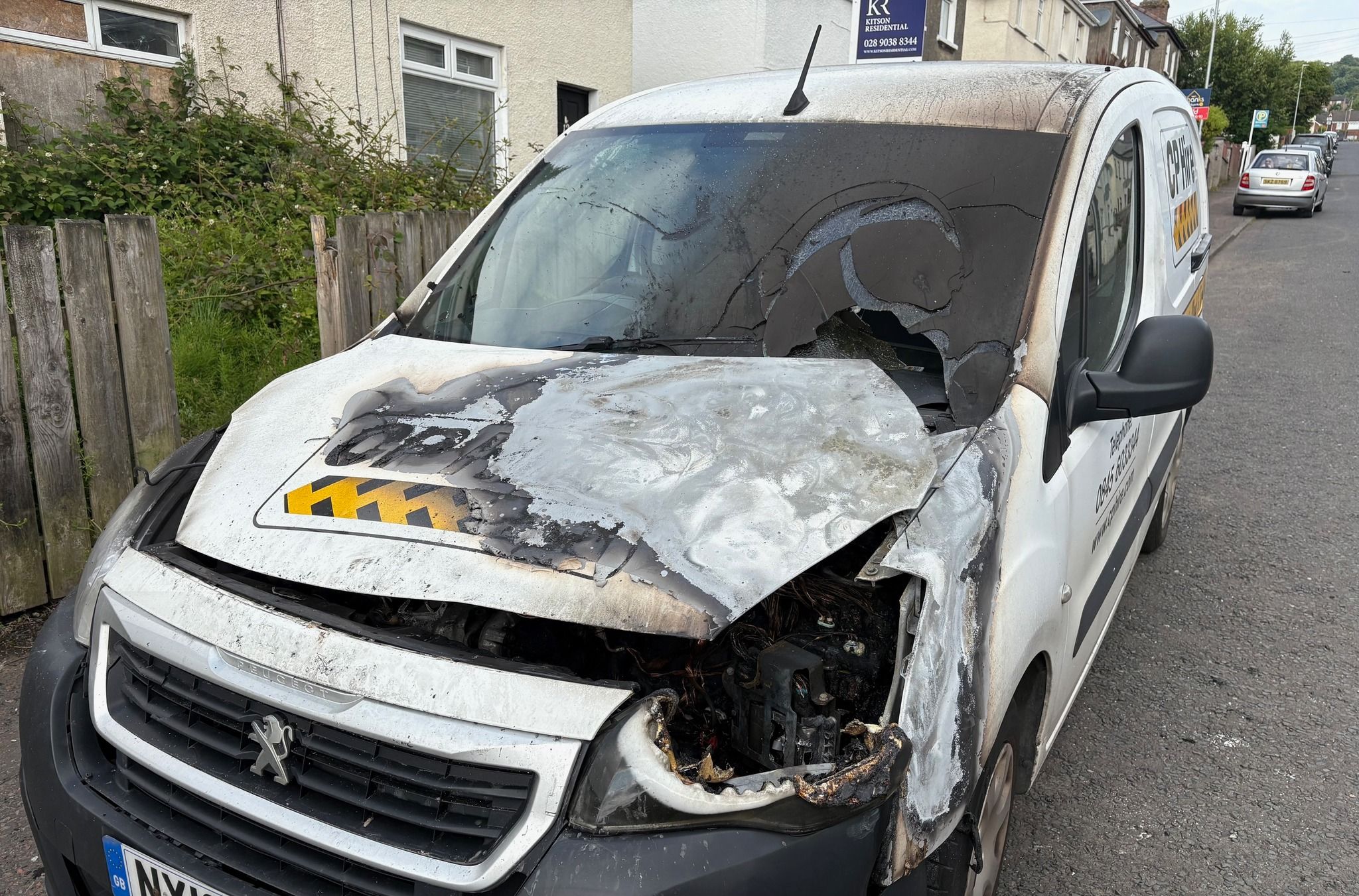 ATTACK: The van of a resident in Ballysillan was set alight on Tuesday night