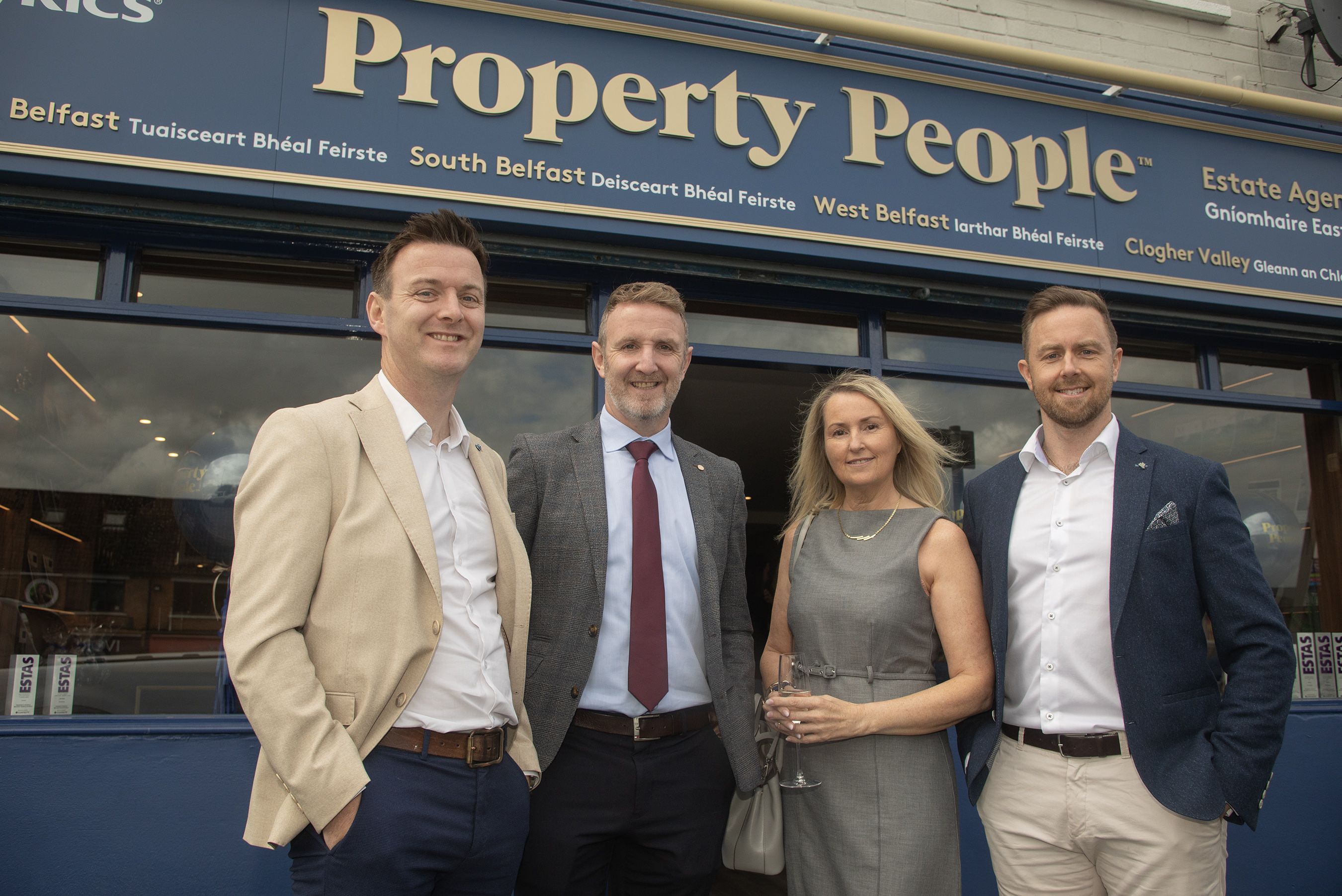 OPEN FOR BUSINESS: Finbarr and Jarlath Daly with Margaret and Stephen Phillips 