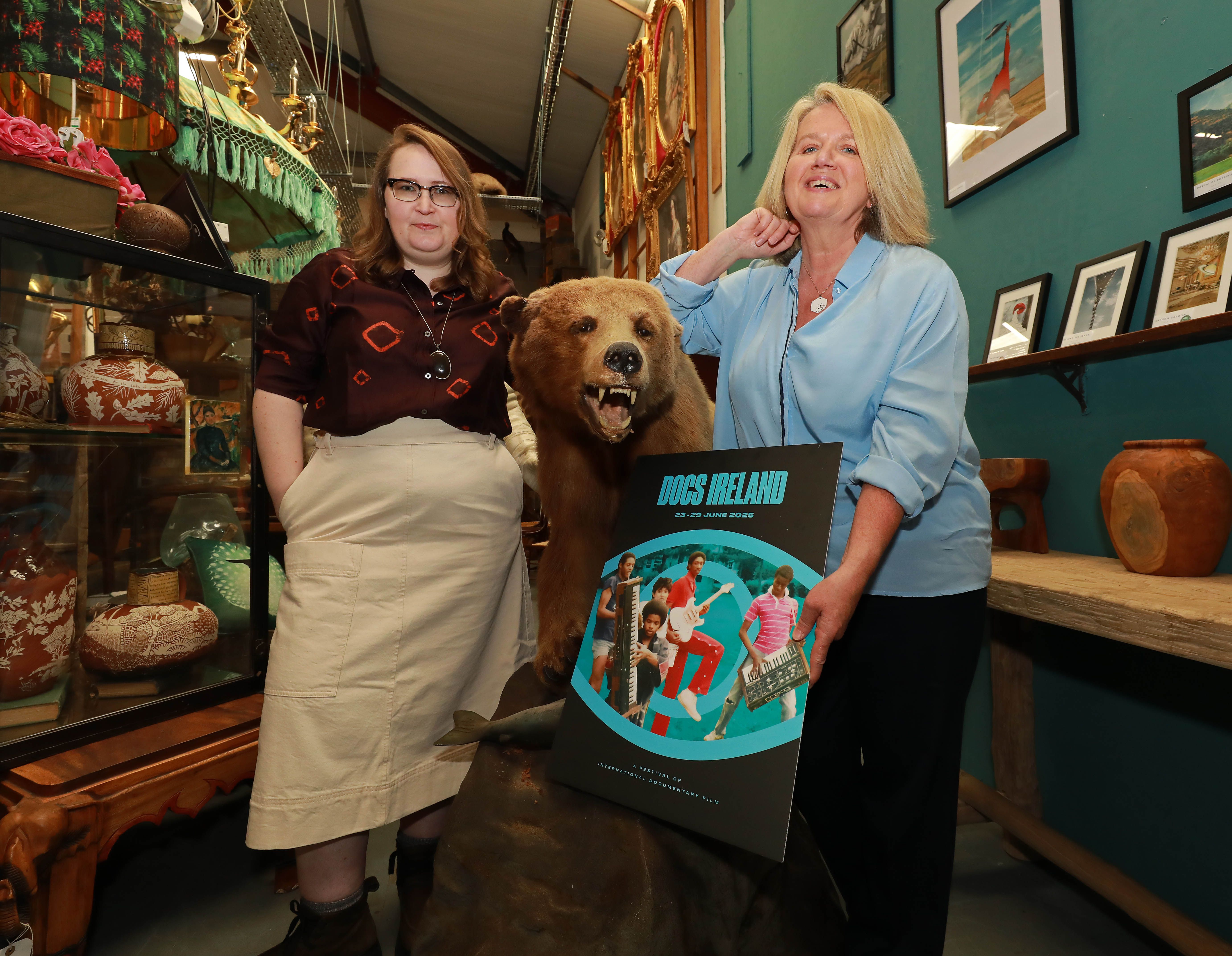 LAUNCH: Michele Devlin, Docs Ireland CEO, Dawn Richardson from Hosta Projects (Music For Domes) at On The Square Emporium Photo Jim Corr