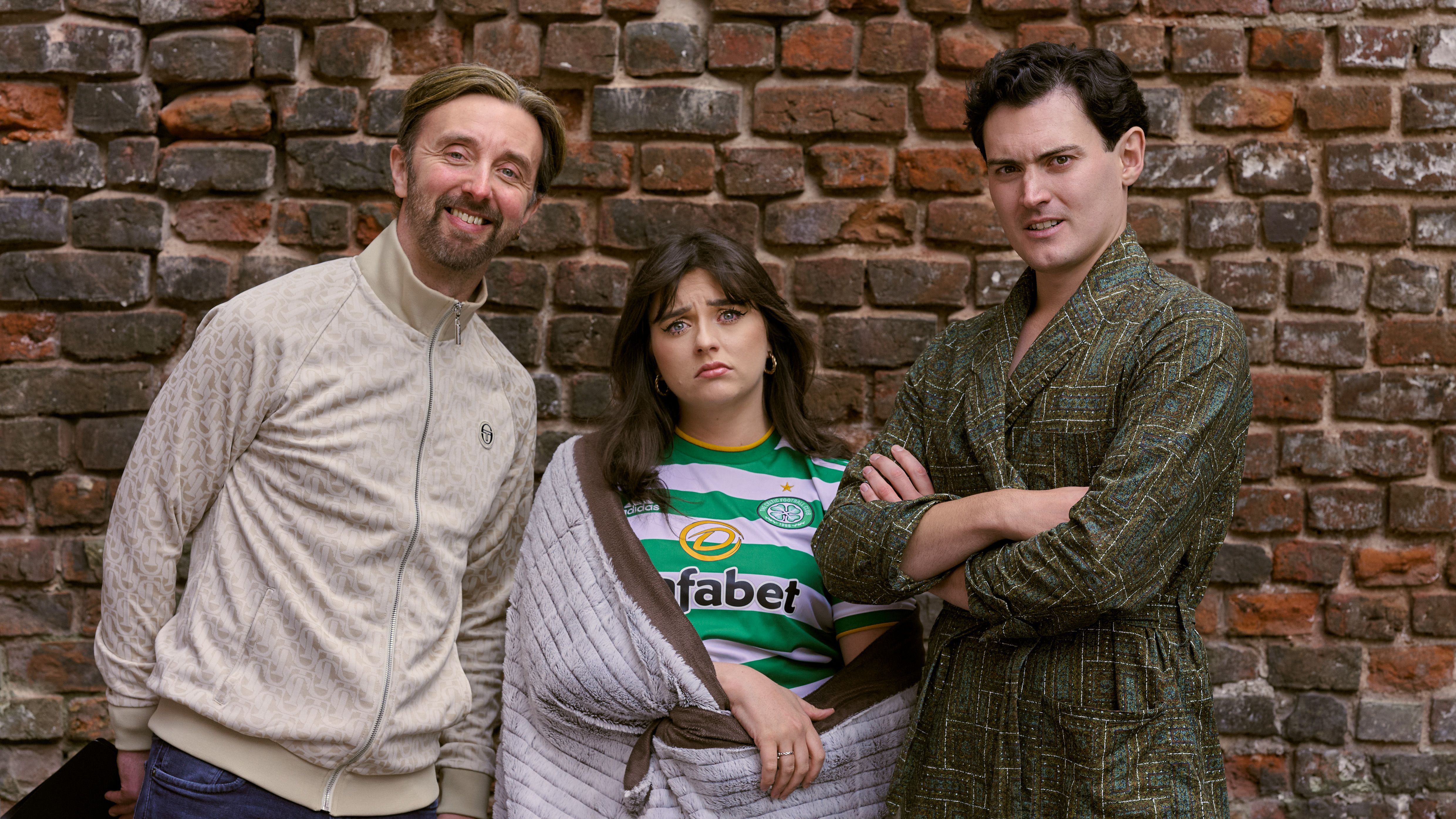 FLAGS AND EMBLEMS: Richard McFerran, Saorlaoith Brady and Andrew McNeill