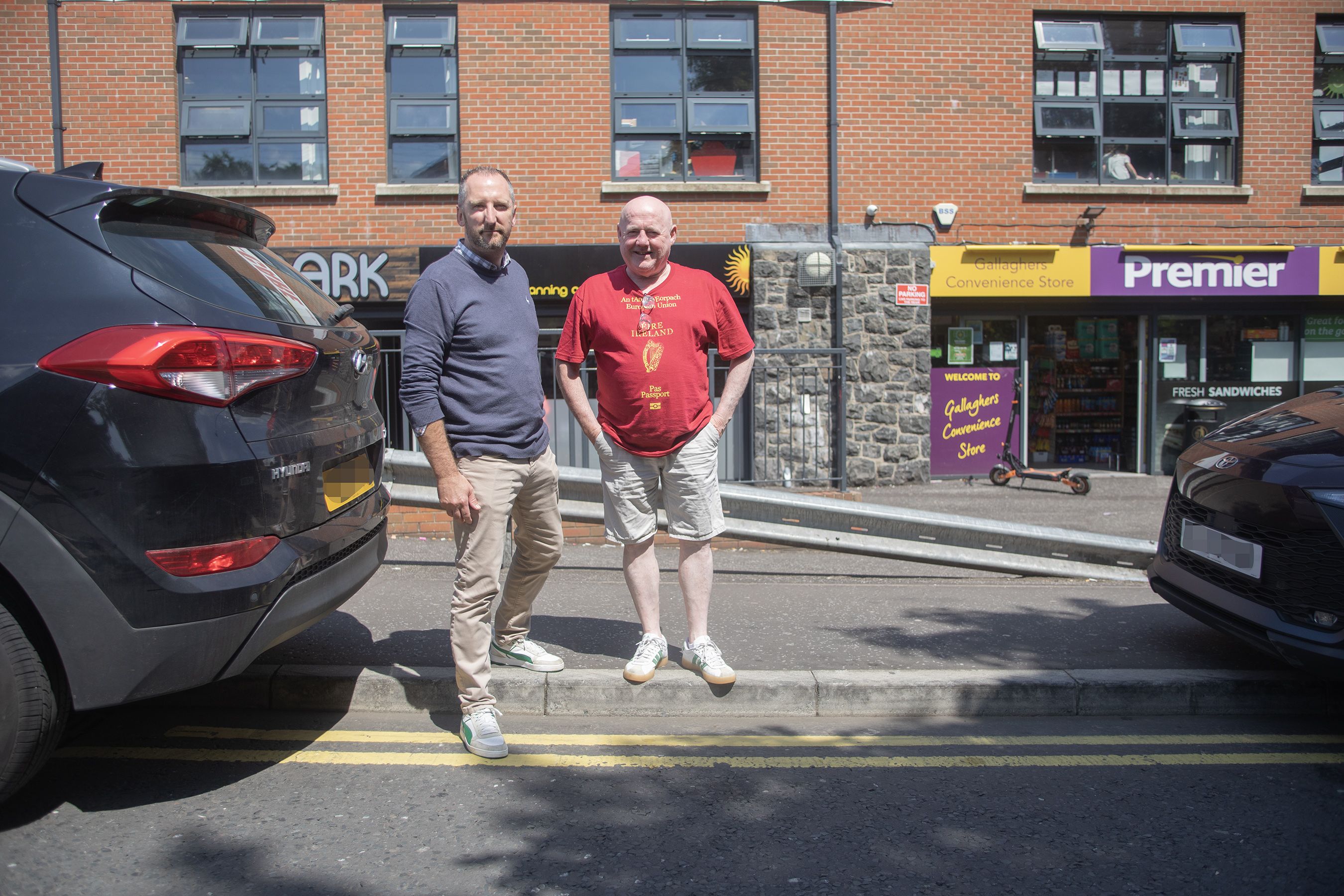 URGENT CALL: Paul Niblock (Glen Parent Youth Group) and Paddy O\'Donnell (Lenadoon Community Forum)