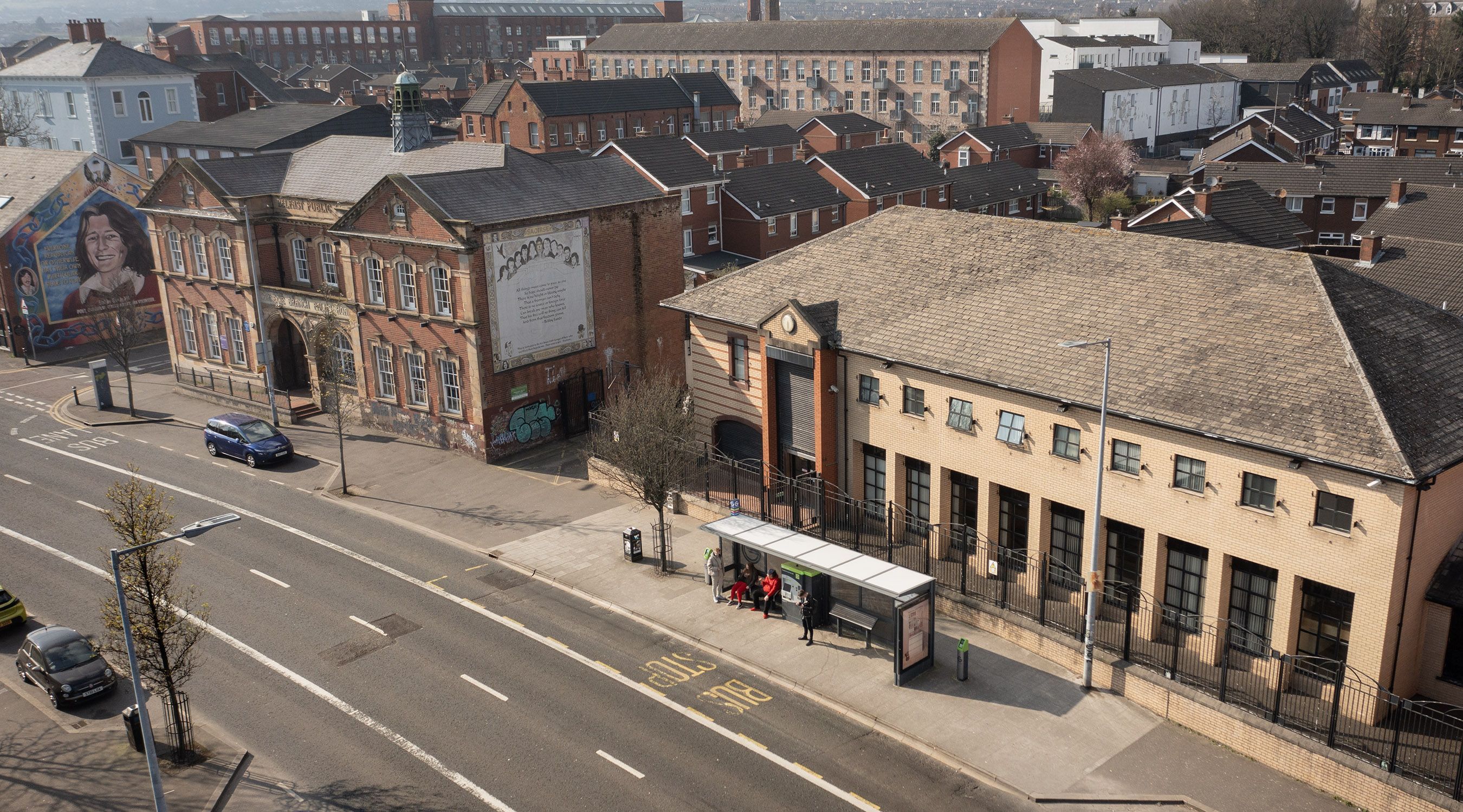 NEW ERA: The Belfast Media offices at the new Teach Chluain Ard on the Falls Road, beside Falls Library