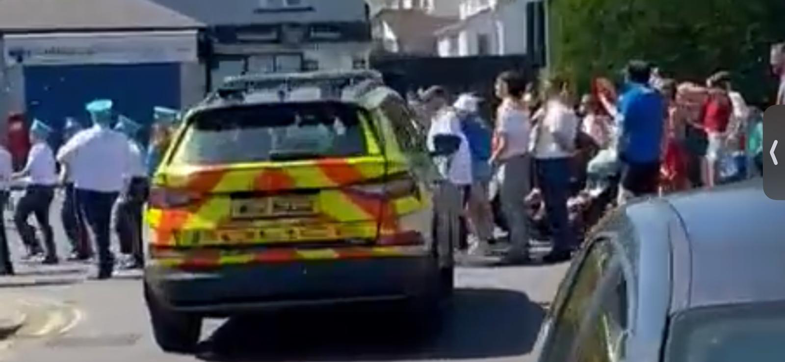 FLASHPOINT: Rathcoole Protestant Boys stopped outside a Sinn Féin office to dance, sing and play The Sash