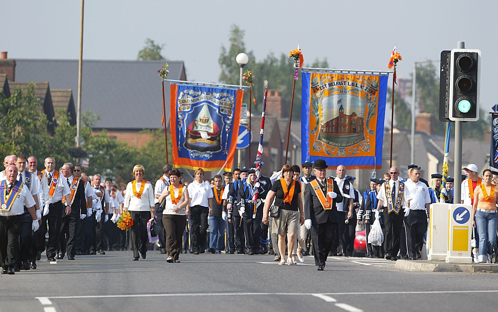 TIME FOR RETHINK: \"rather than meeting these challenges with imagination, Unionist leadership has largely retreated into defensive postures\". An Orange parade on the Springfield Road.