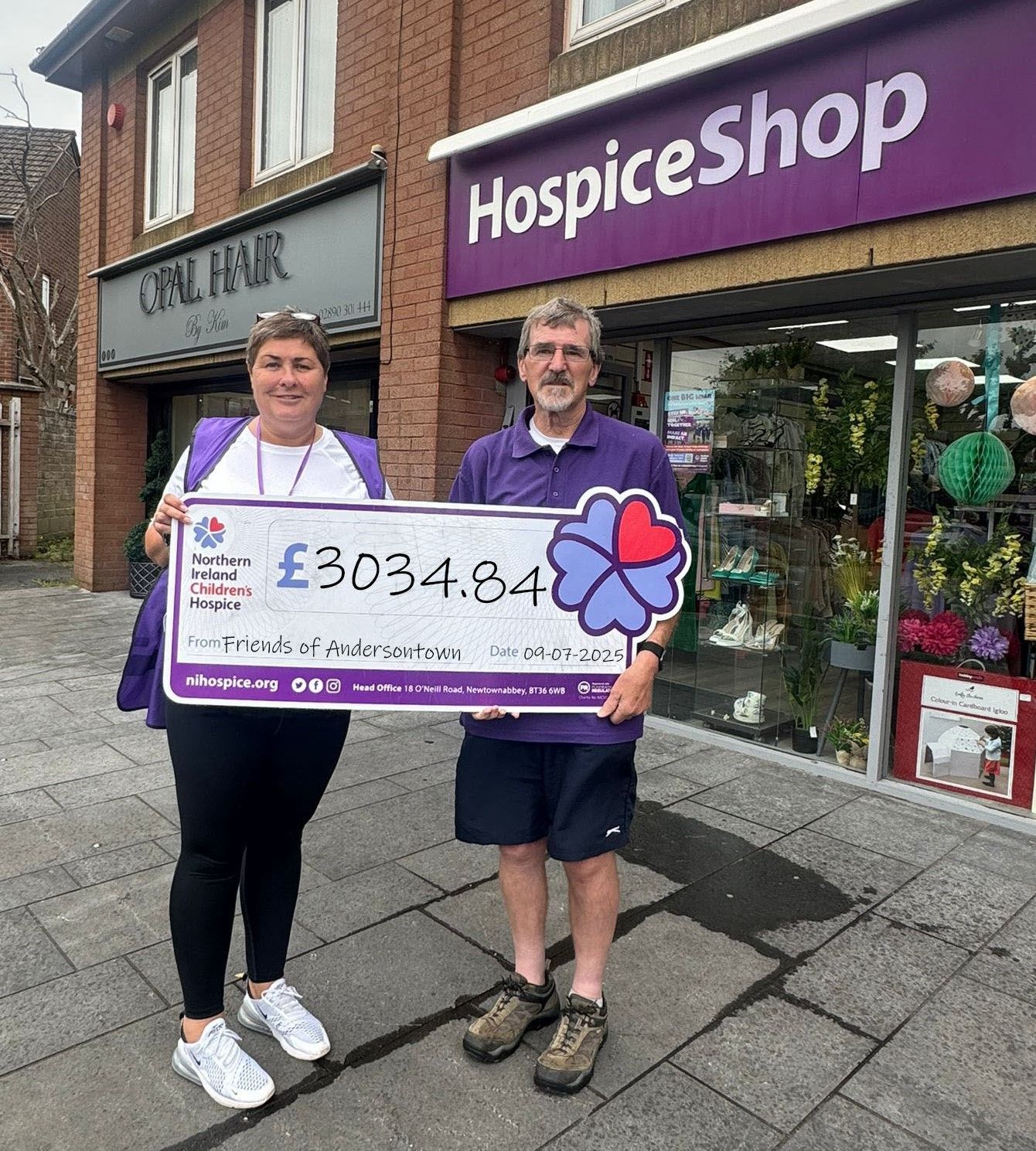 WE DONE: Siobhan McEvoy and Gerry Teeney from NI Hospice’s Friends of Andersonstown Support Group