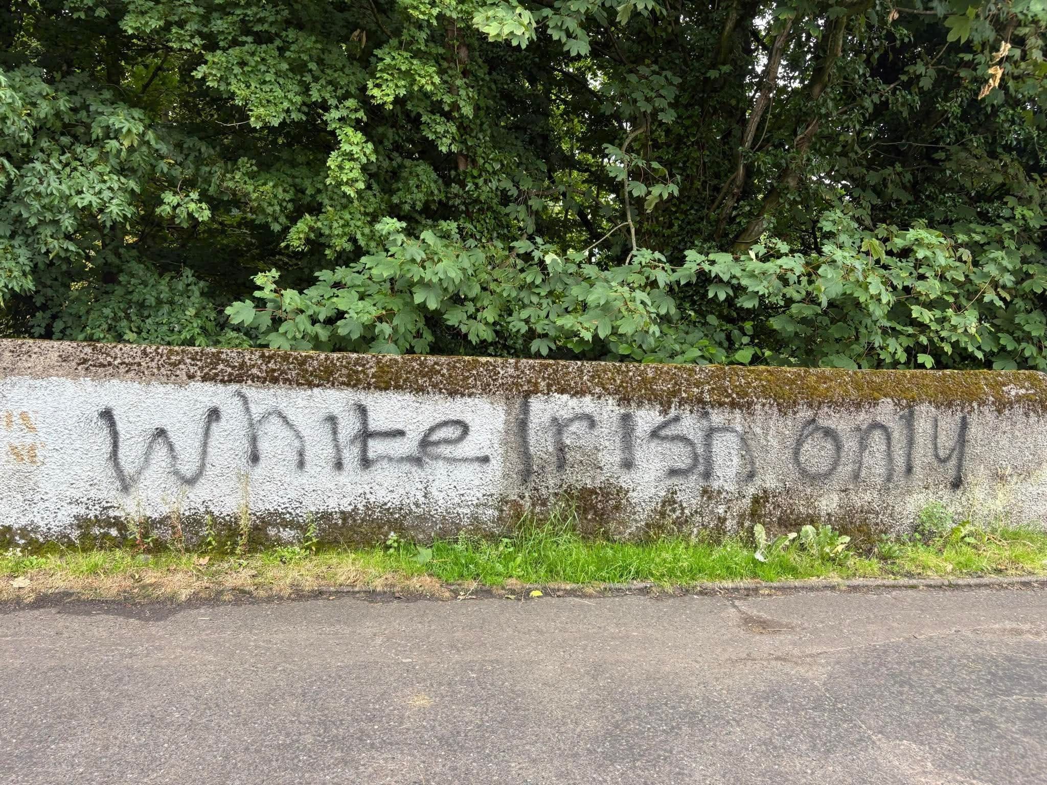 CONDEMNATION: The graffiti in Poleglass that appeared on Wednesday