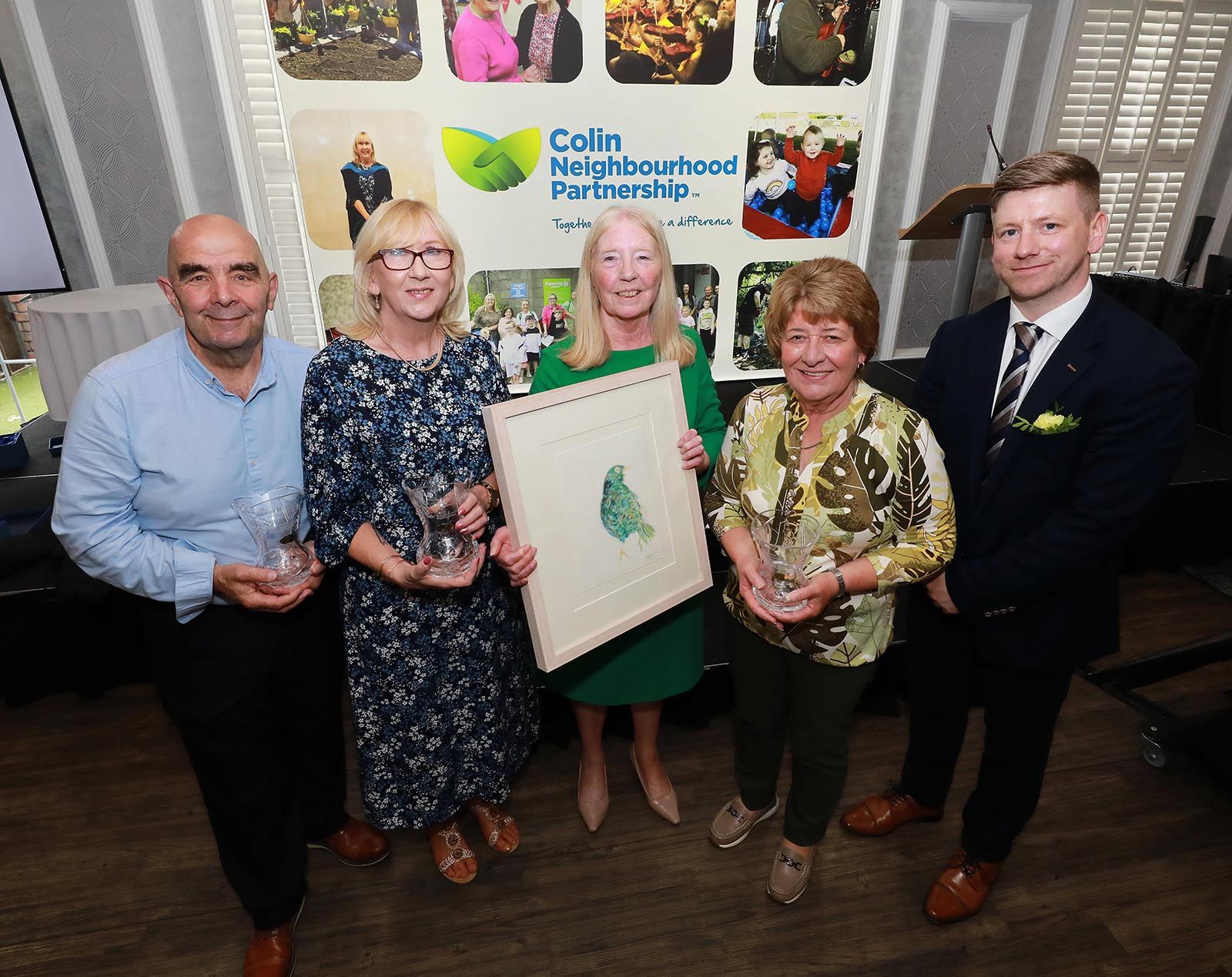 Umberto Scappaticci, Bernie Duffy, Annie Armstrong and Isabel Flood from CNP with Chairperson Michael Cooper 