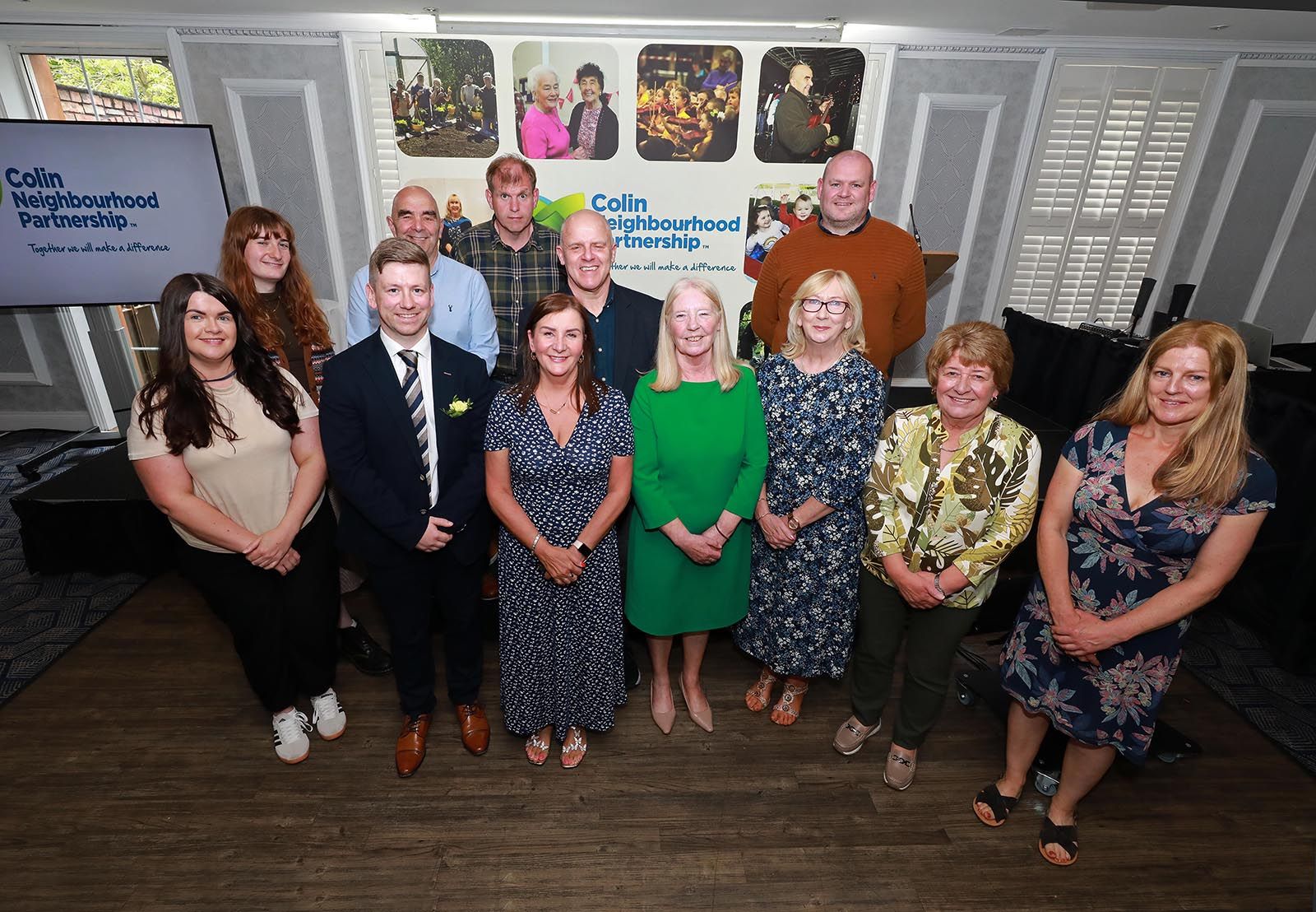 IN GOOD COMPANY: Colin Neighbourhood Partnership staff celebrating their 20th anniversary