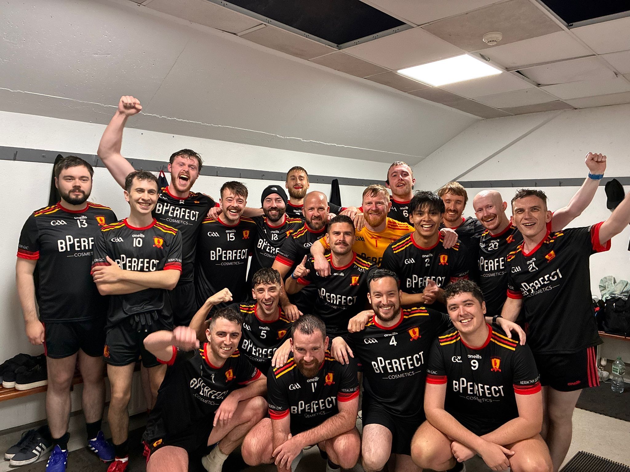 MORE THAN A GAME: The Aeracha Uladh players after last Saturday\'s historic match in Cork
