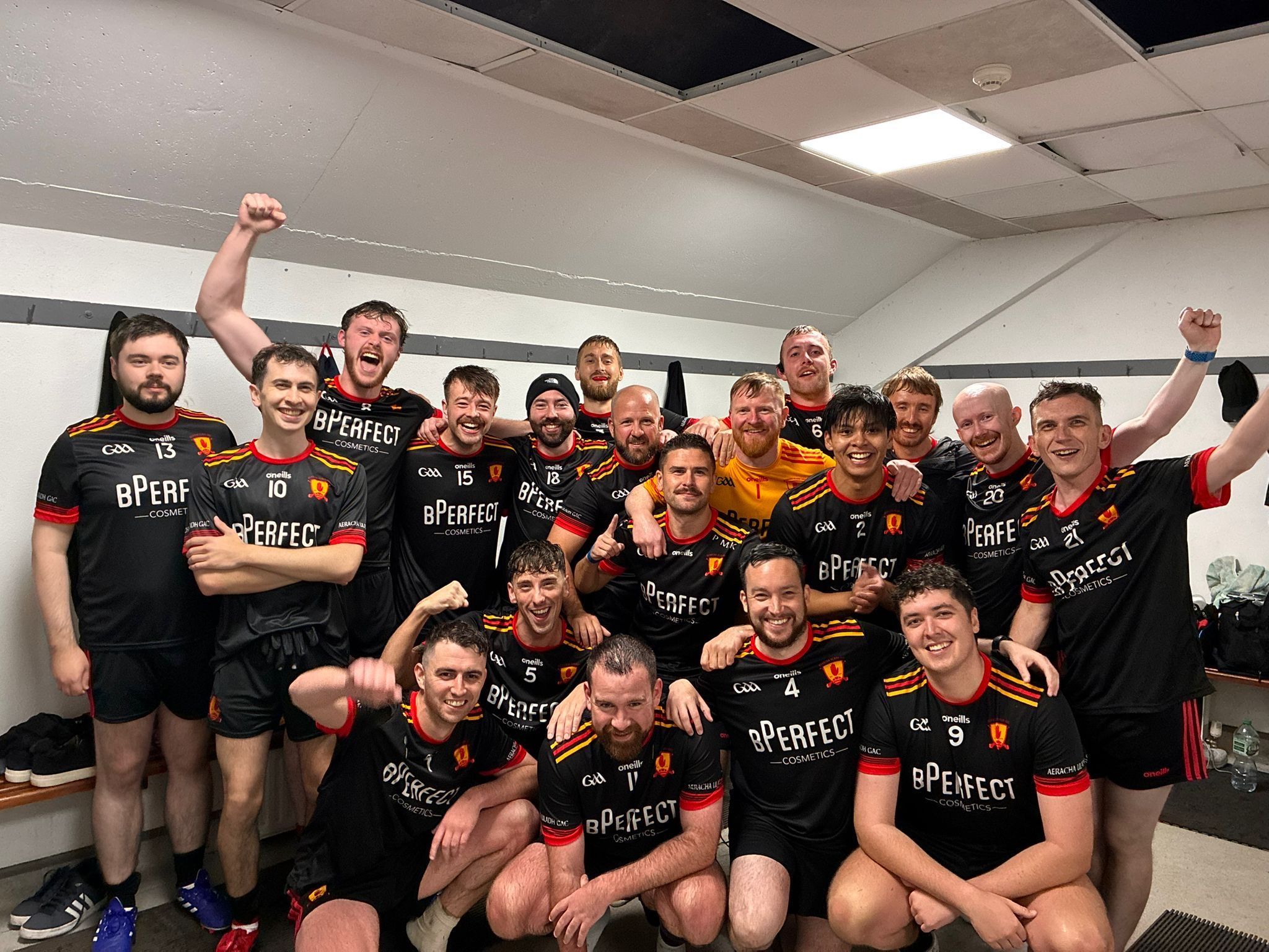MORE THAN A GAME: The Aeracha Uladh players after last Saturday\'s historic match in Cork