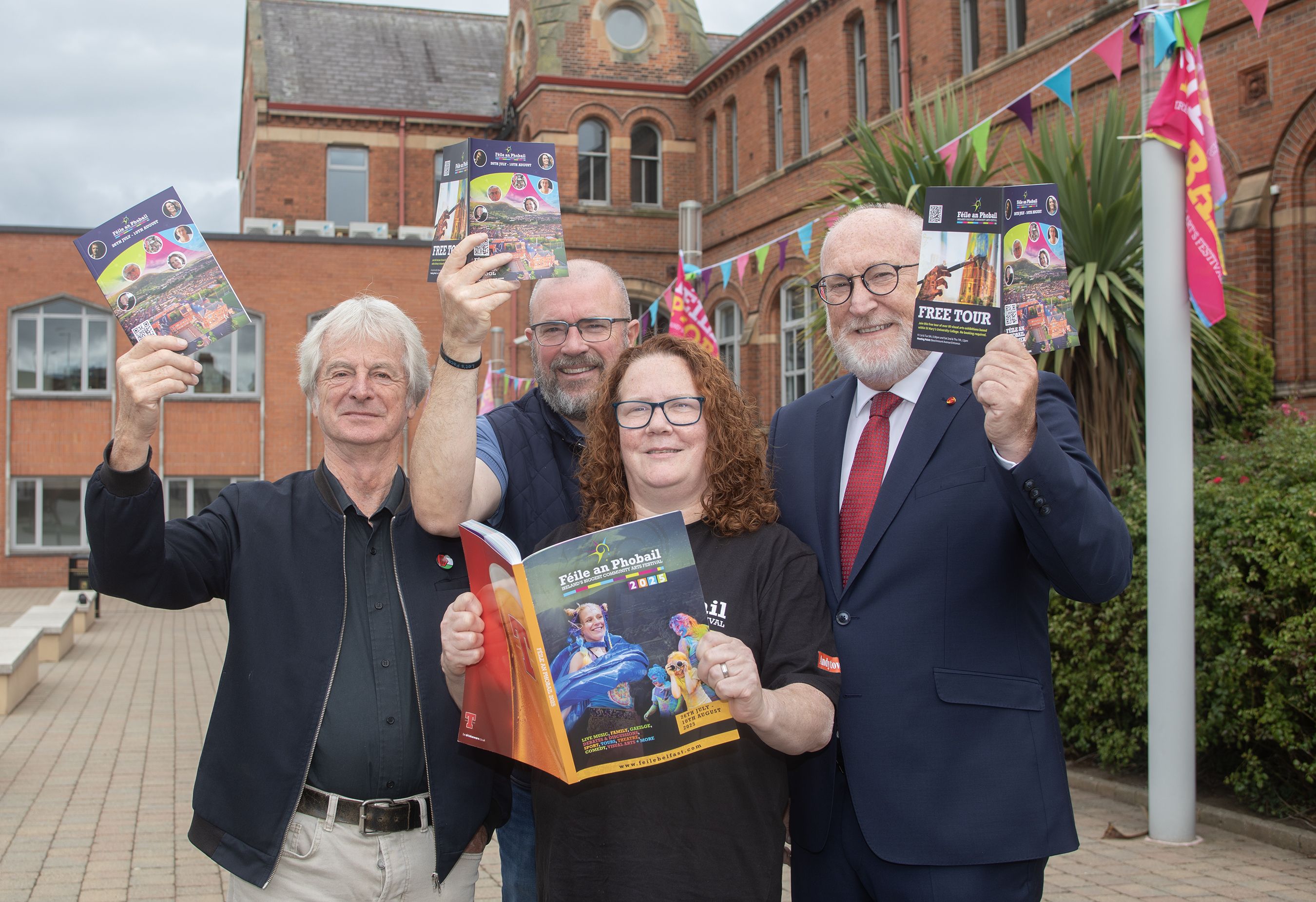POINTS OF VIEW: Professor Bill Rolston, Kennedy Centre Manager John Jones, Áine McCabe from Féile and Professor Peter Finn, St Mary\'s University College