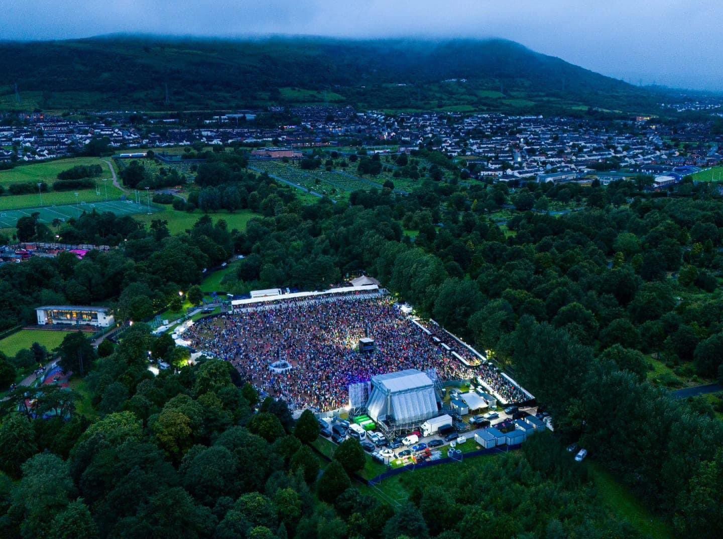READY TO ROCK: The Féile concert venue in the Falls Park