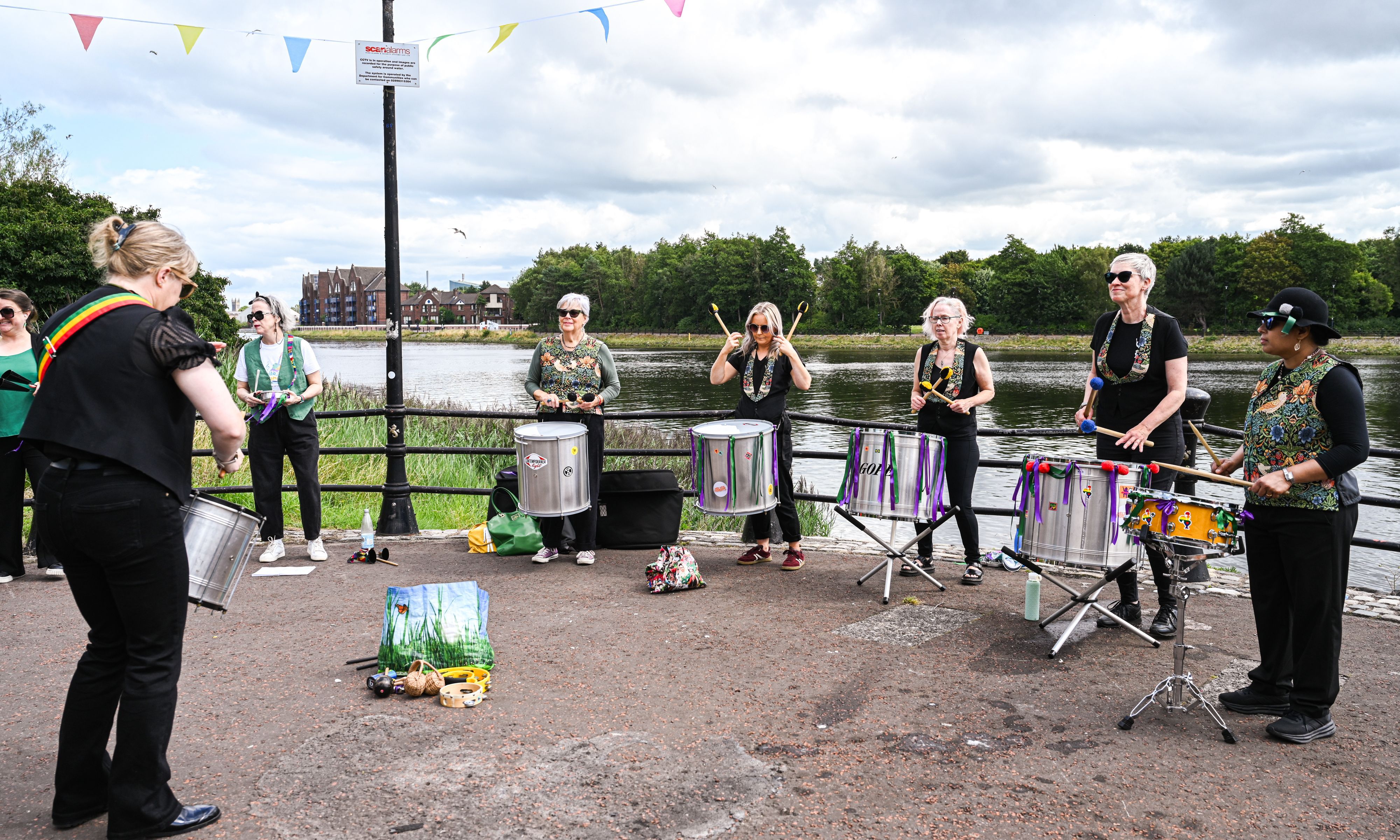DRUMMING UP SUPPORT: Entertaining visitors to the fifth Féile na hAbhann