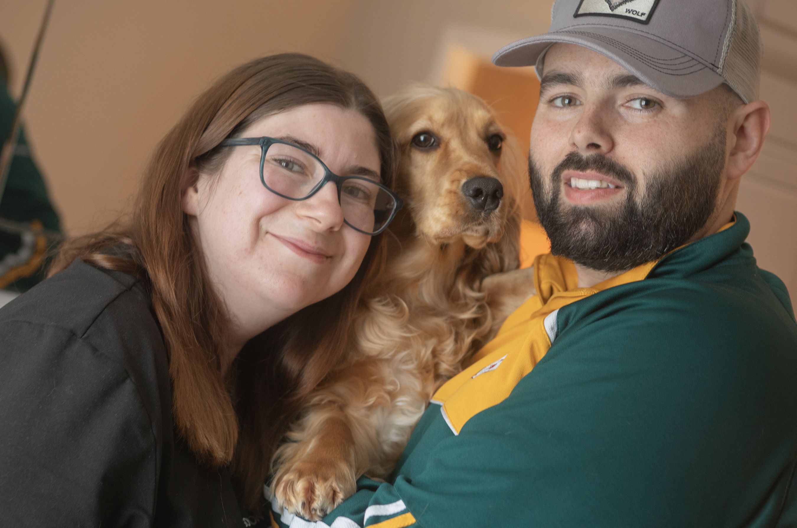 DOGGY LOVE: Owners Joshua Reynolds and Kelly McAllister with Daisy
