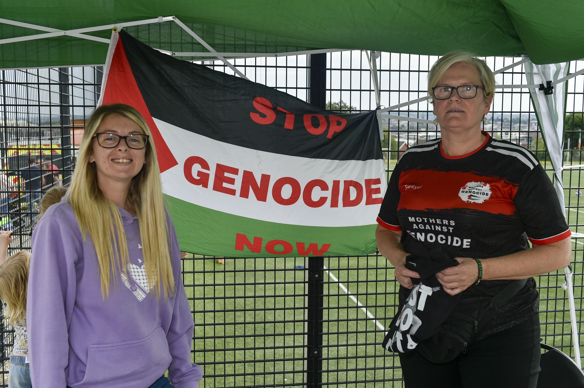 Briege and Orla from Mother's Against Genocide 