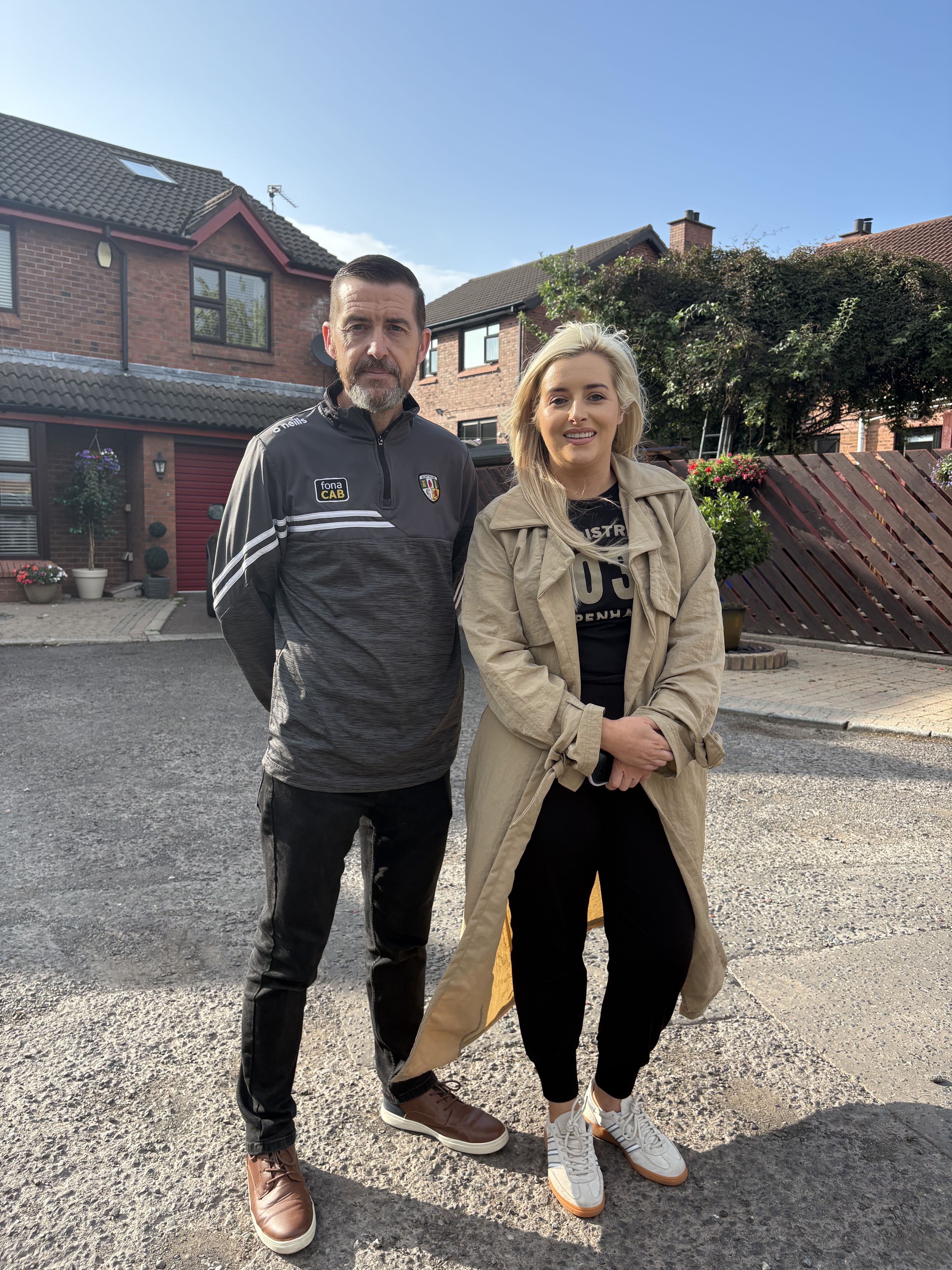 WELCOME: Sinn Féin councillor Matt Garrett and Órlaithí Flynn MLA