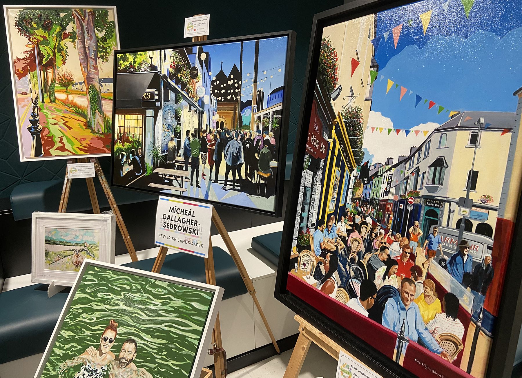 COLOURFUL: Just some of the artwork on display at St Mary\'s University College