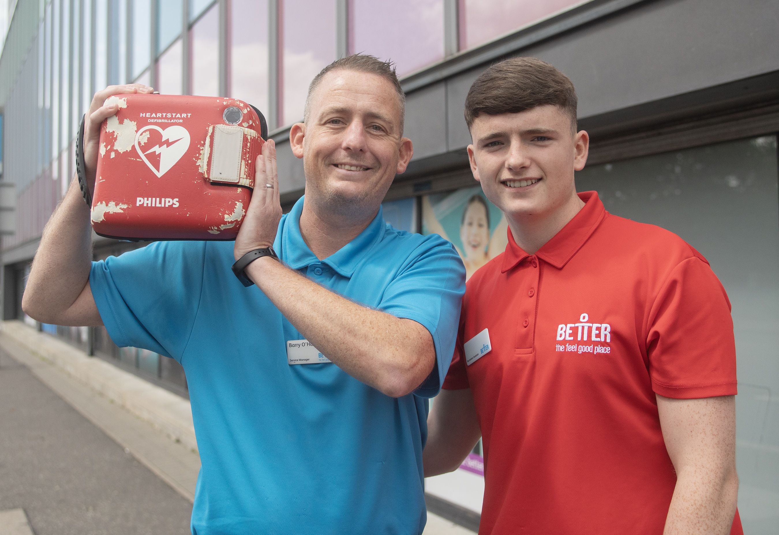 LIFE SAVERS: Barry O\'Hare and Sean O\'Connor from Falls Leisure Centre