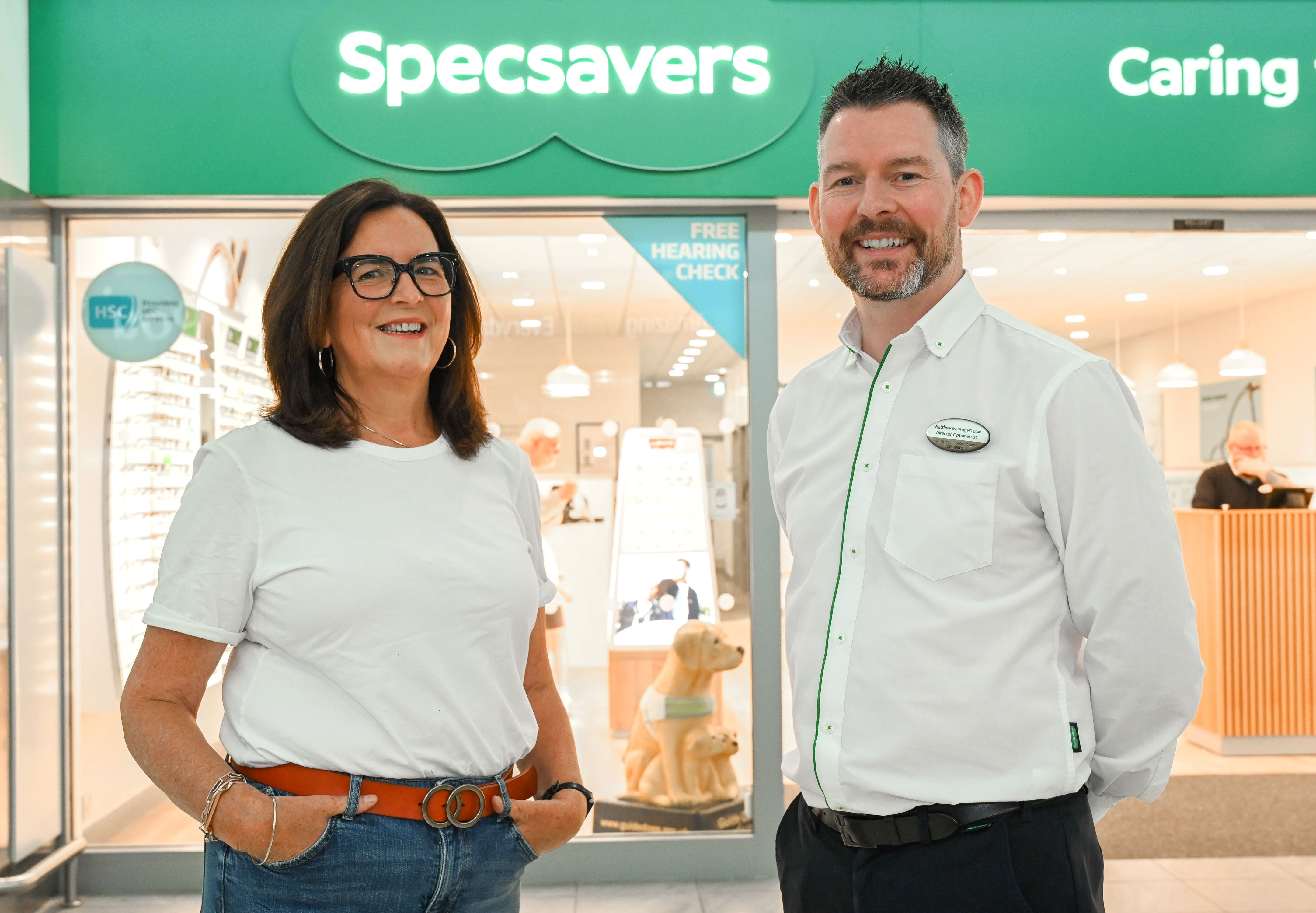 VISION: Rachel Clarke with Matthew McKenny from Specsavers Park Centre