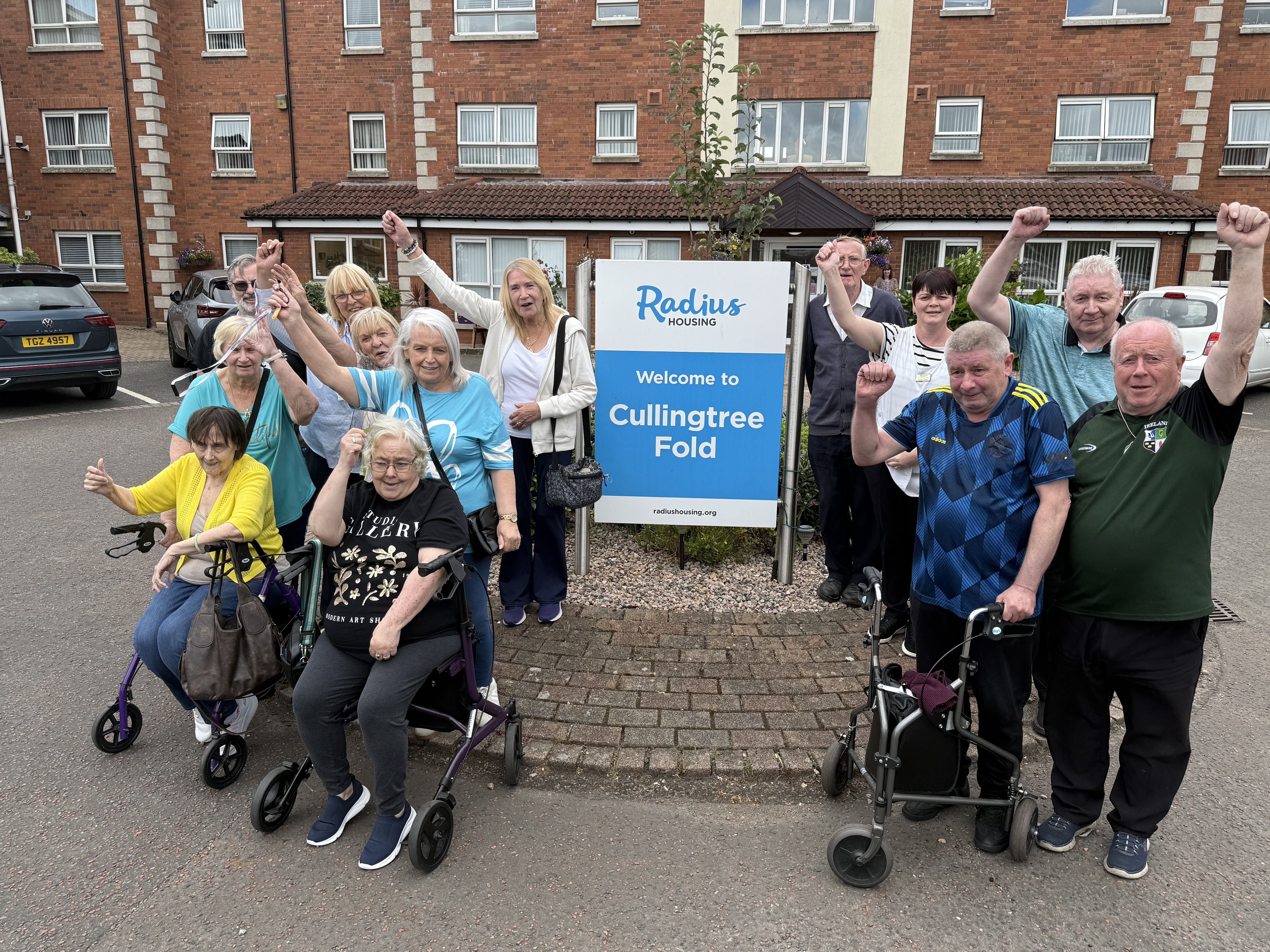 25TH ANNIVERSARY: Some of the tenants of Cullingtree Fold with staff