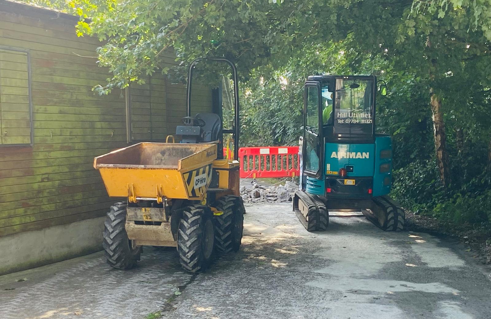 IMPROVEMENT WORKS: Diggers on site at the Half Moon Lake site this week